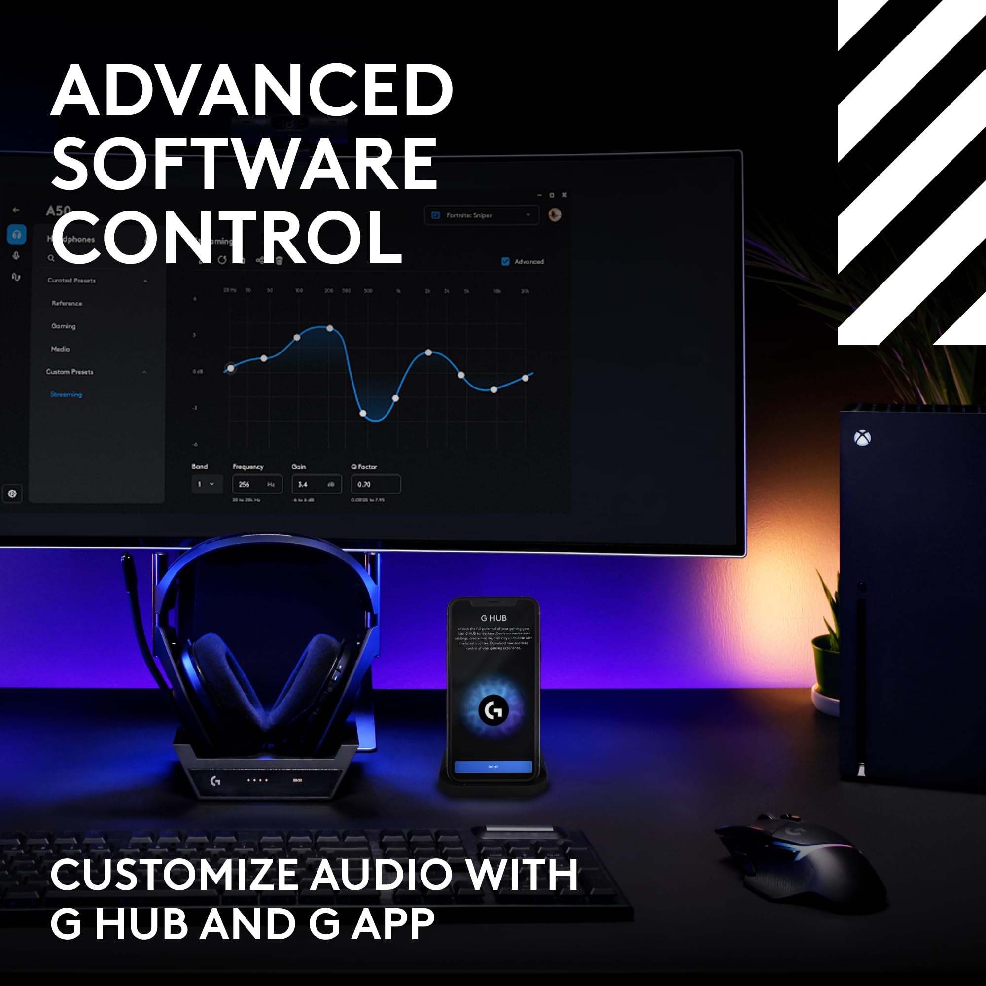 Logitech G Astro A50 Wireless Gaming Headset with Base Station - Omni-Platform for PS5, Xbox, PC - PLAYSYNC Audio Switcher, 24hr Battery, 2.4GHz & Bluetooth - Premium Black Headphones for Pro Gamers & Streamers