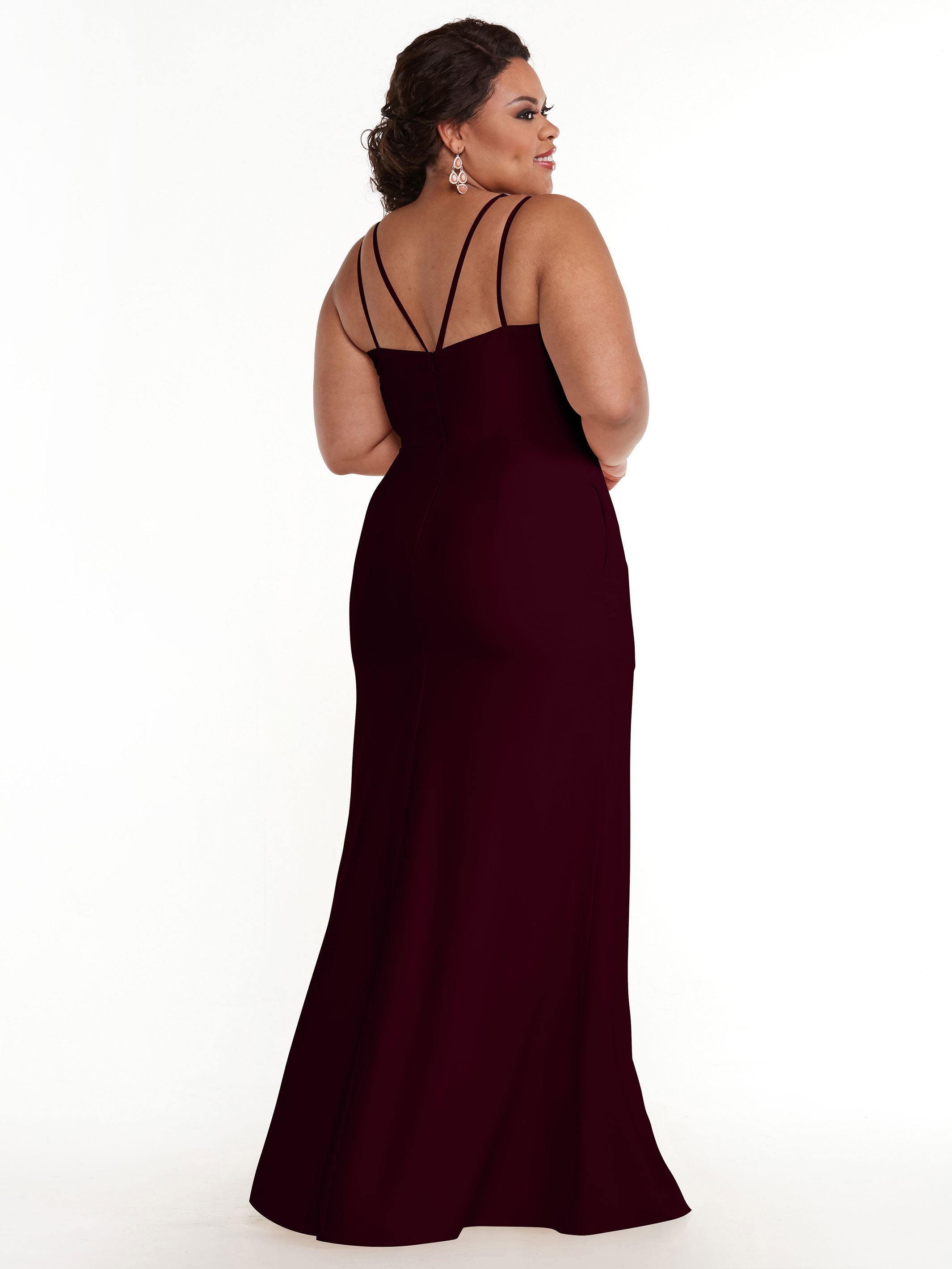 Elegant 83030 Sheath Stretch Chiffon Bridesmaid Dress with Bateau Neckline & Thigh Slit - Perfect for Weddings, Formal Events & Special Occasions