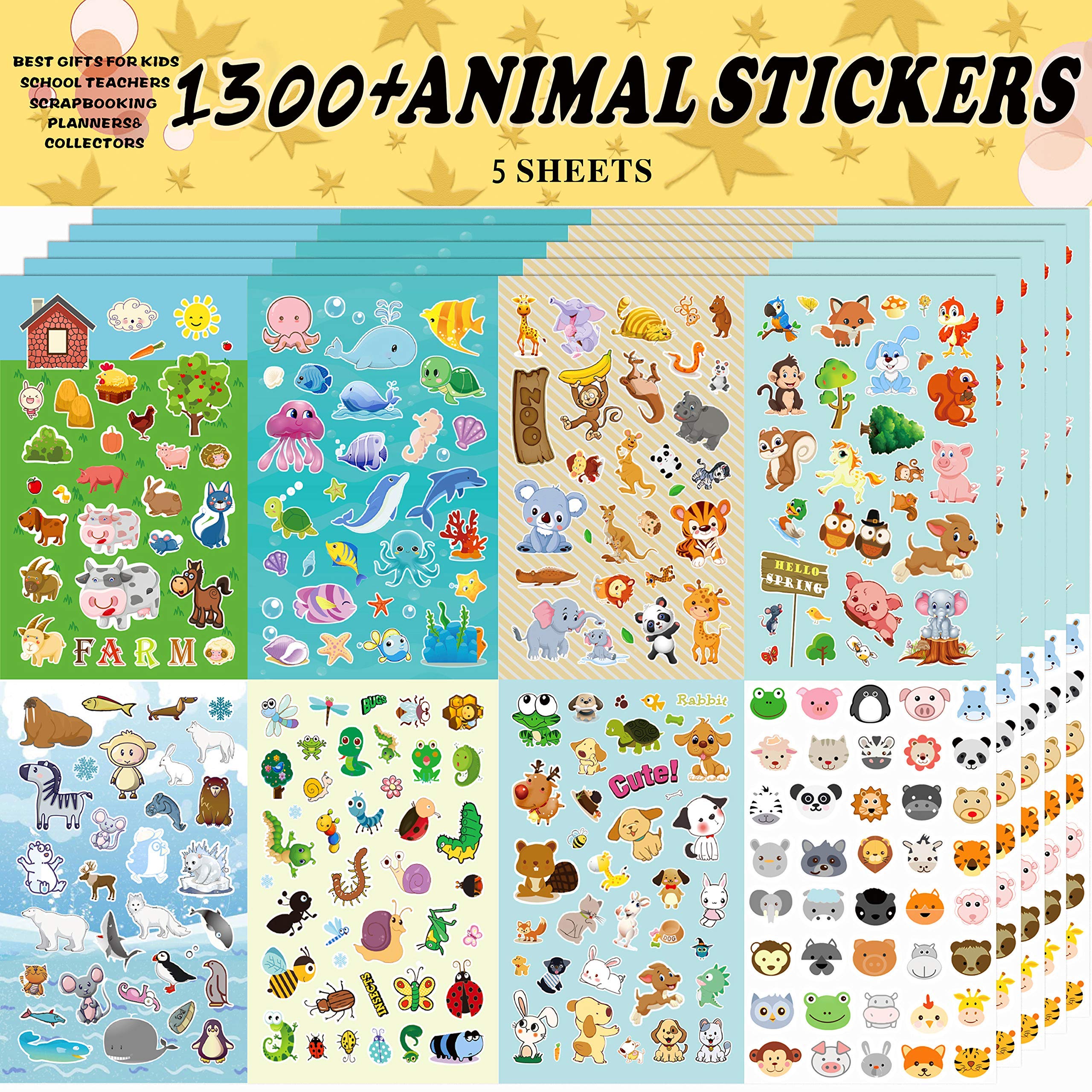 Kids Stickers - 2 Packs of 3100+ Cute Animal & Puffy Stickers for Scrapbooking, DIY Crafts, School Projects & Reward Incentives
