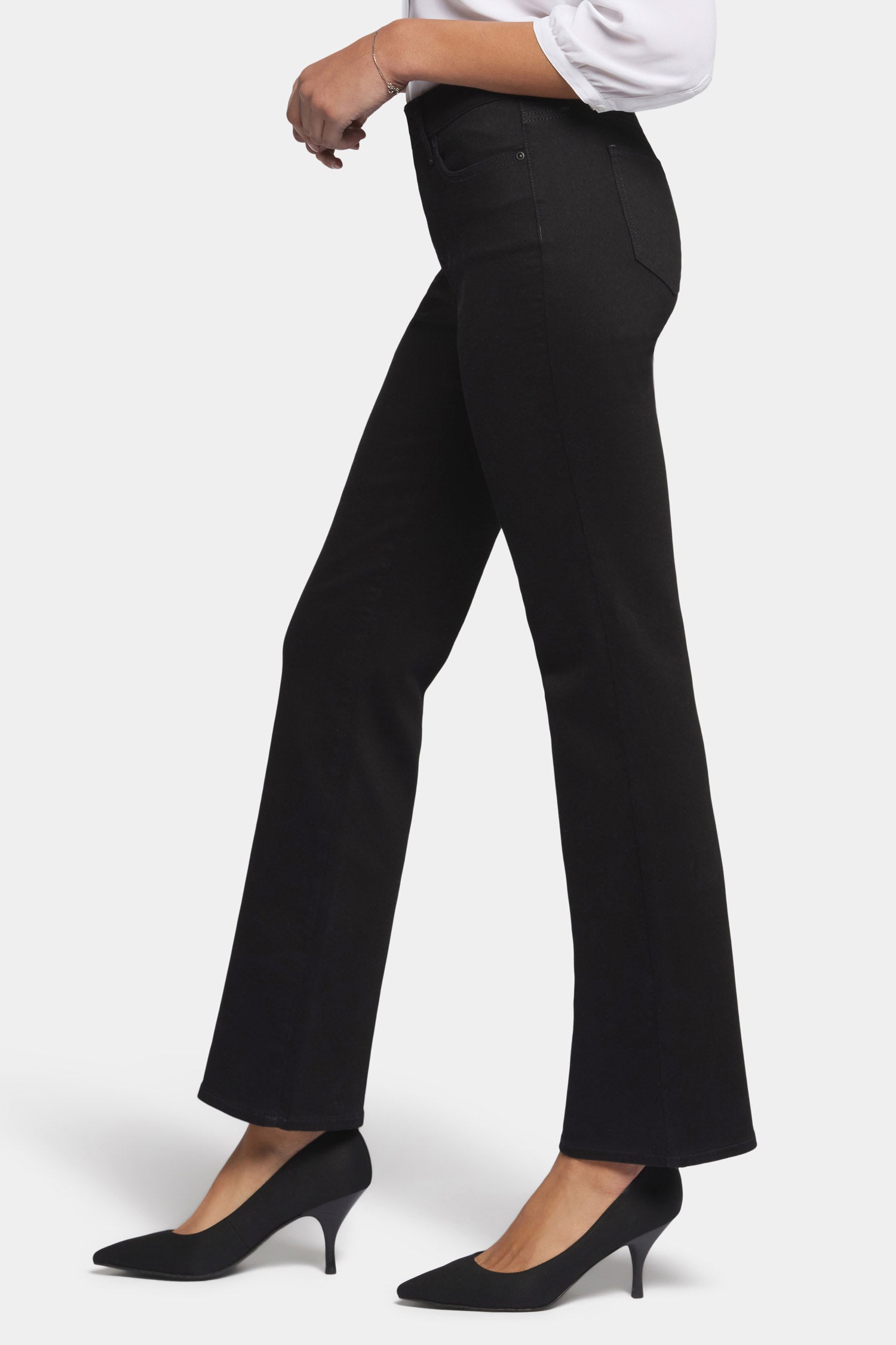 Blake Slim Flared Jeans for Women - High Waisted Stretch Denim Pants, Black - Perfect for Casual Wear, Date Night & Office Outfits