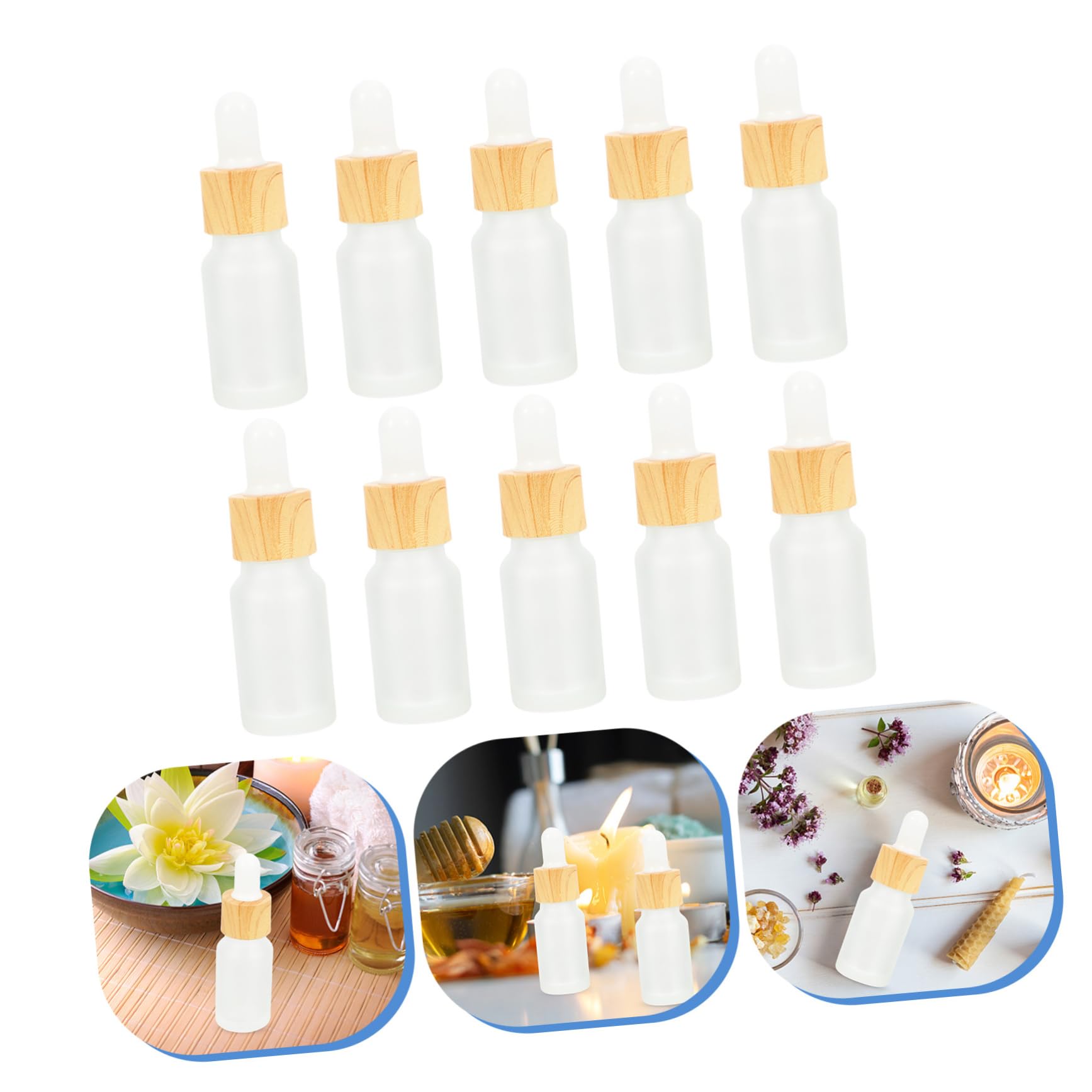Beavorty 10ml Glass Bottles for Makeup - Portable Liquid Dispenser Containers - Perfect for Travel, DIY Cosmetics & Essential Oils Storage