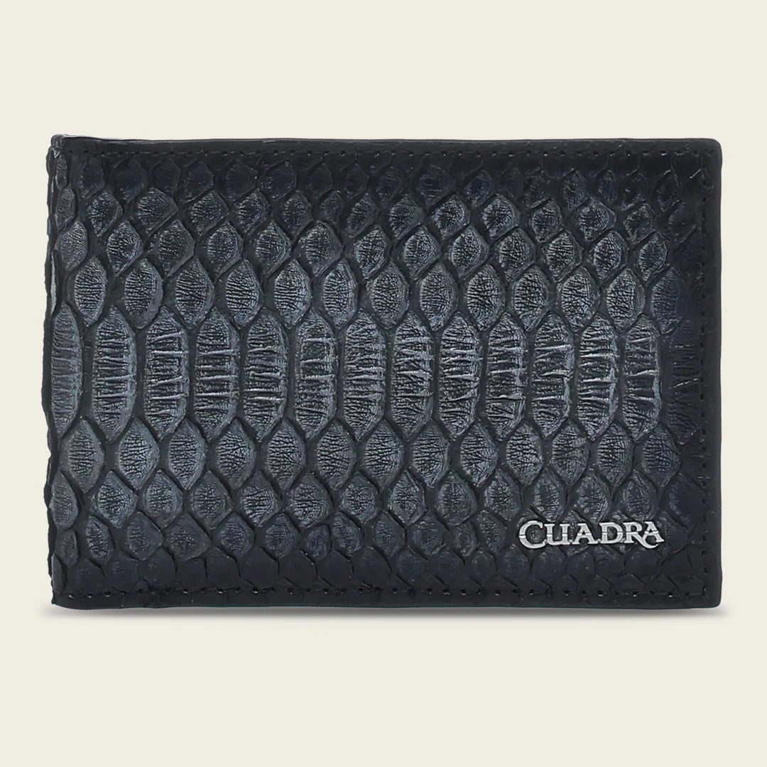 BC030PH Genuine Python Skin Bi-Fold Wallet for Men - Premium Oxford Leather Money Clip & Card Holder - Perfect for Business, Travel & Everyday Use