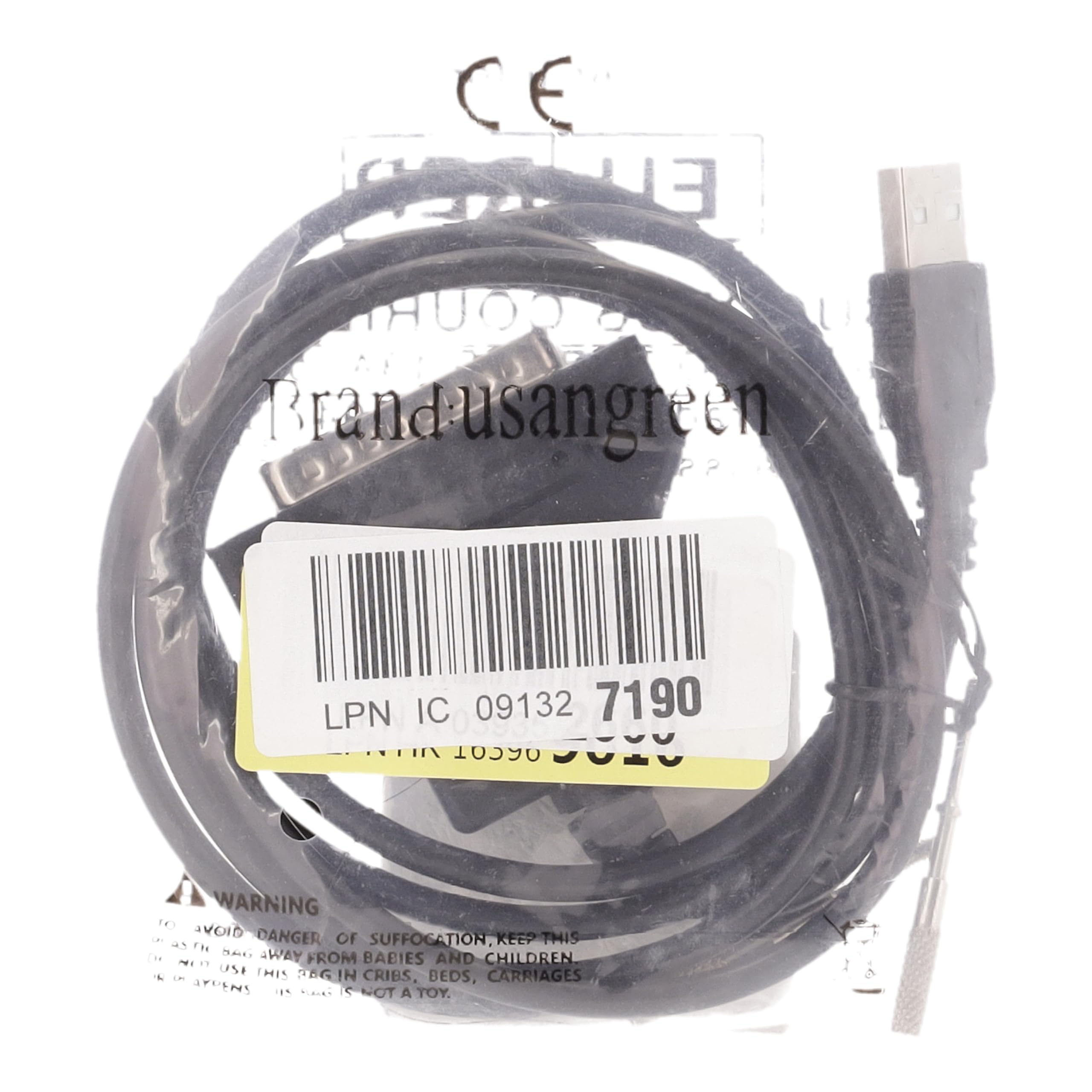 Original Title: Usangreen Silabs CP2102 USB RS232 Serial Printer Adapter Cable to DB25 for Bar Code Printer Scanner (180CM)    Optimized Title: **Silabs CP2102 USB to RS232 Serial Printer Adapter Cable - DB25 Connector for Barcode Printers & Scanners - 180CM (6ft) - Compatible with POS Systems, Label Printers & Industrial Equipment**