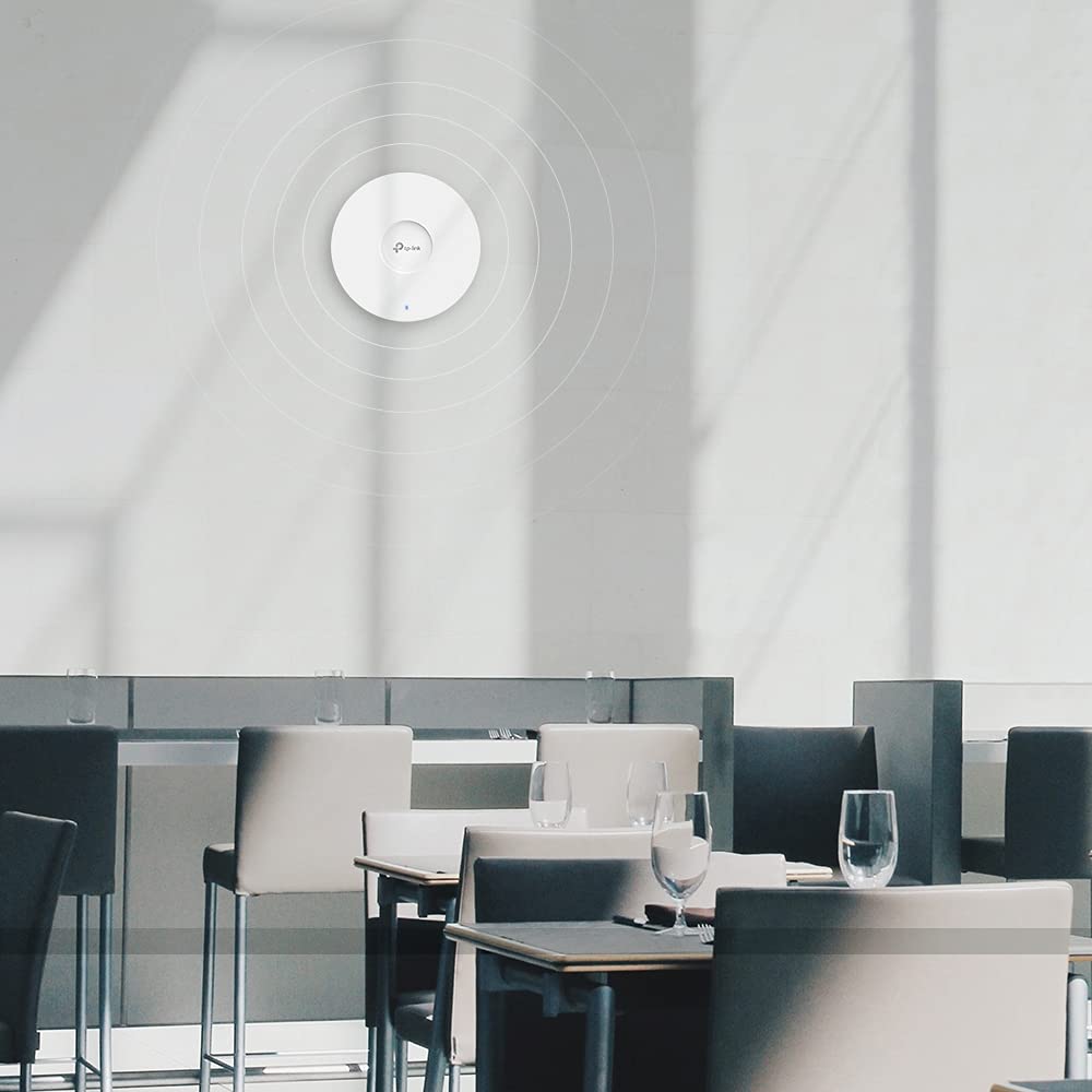 TP-Link EAP670 AX5400 Dual Band WiFi 6 Ceiling Mount Access Point | Omada Mesh WiFi System | PoE+ Powered (802.3at) | Wall/Ceiling Installation | Free Controller Software | for Home Office, Business & Large Area Coverage