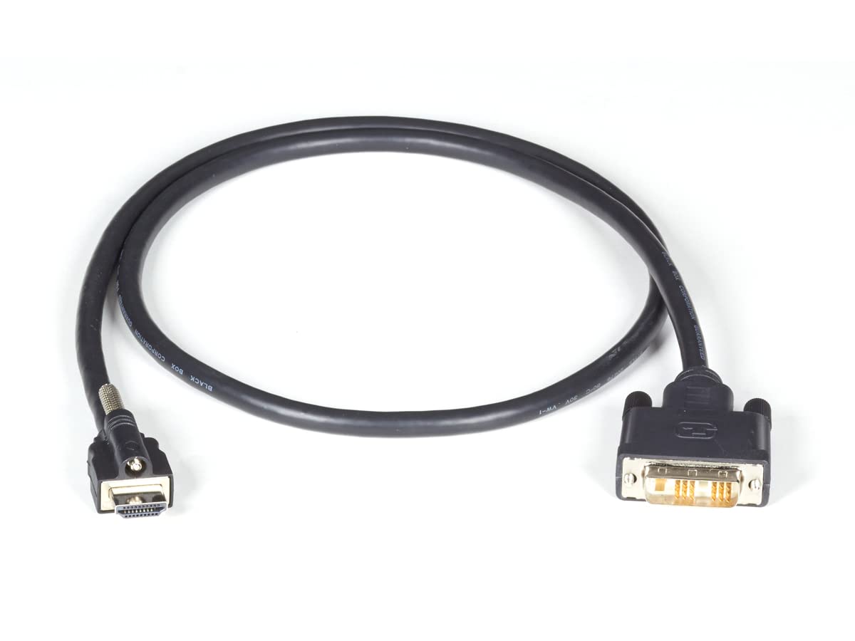 Black Box Locking Cable - HDMI to DVI 1m (3.2ft) Secure Connection for Monitors, Displays & AV Equipment