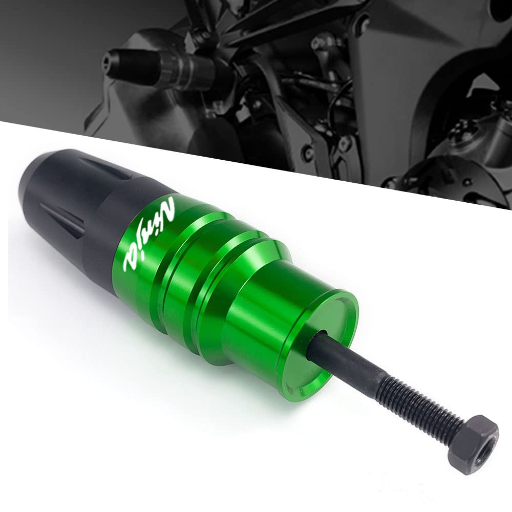 NINJA250 Motorcycle CNC Frame Crash Pads & Exhaust Sliders - Durable Crash Protectors with Custom Logo for Kawasaki Ninja 250 - Perfect for Street Riding, Track Days & Motorcycle Protection