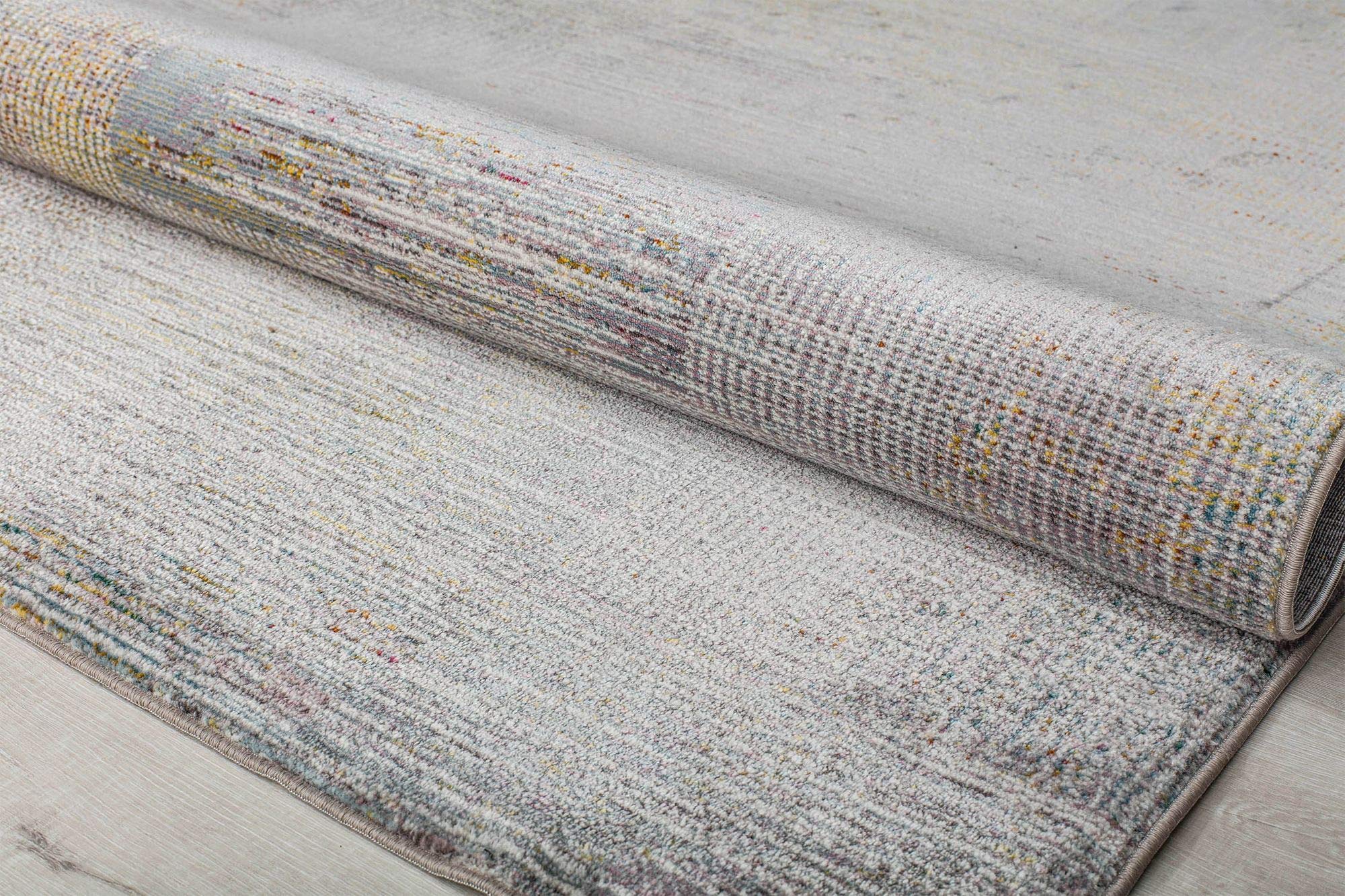 CosmoLiving by Cosmopolitan Melyna MA15A Revere Pewter Contemporary Abstract Area Rug 8' x 10' - Modern Home Decor for Living Room, Bedroom & Office - Soft & Durable Indoor Rug for High Traffic Areas