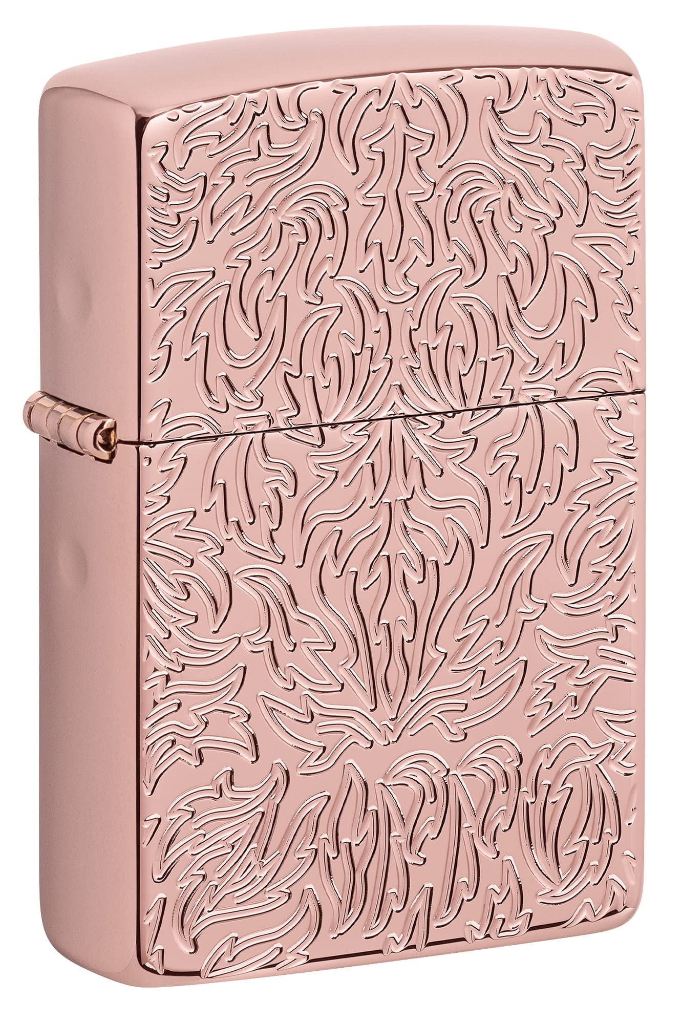 Zippo Armor Rose Gold Carved Design Windproof Pocket Lighter - Perfect for Outdoor Camping, Hiking & Everyday Carry (ECL)