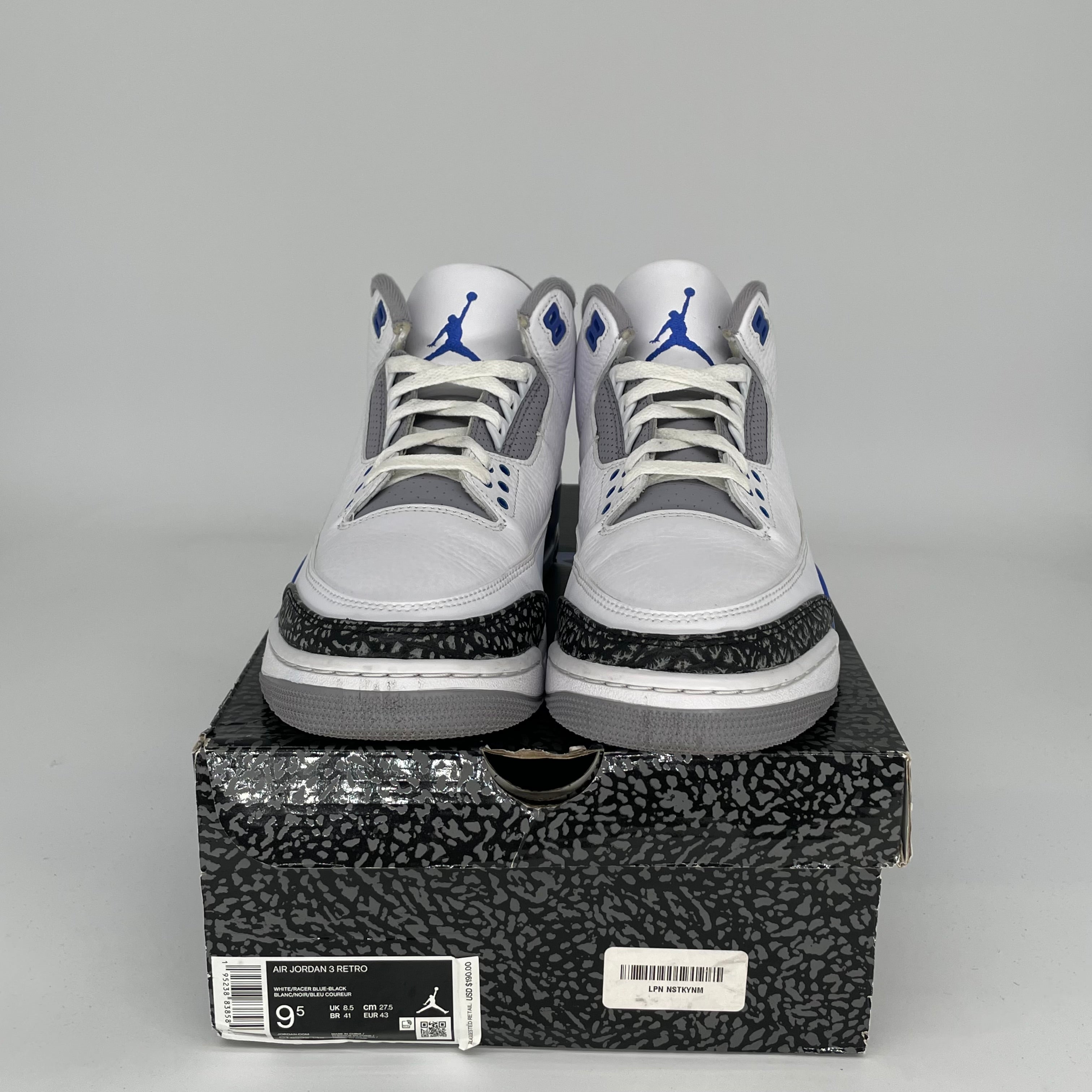 AIR JORDAN 3 RACER BLUE Men's Basketball Shoes - Size 9.5 (CT8532-145) - Retro Sneakers for Running, Gym & Streetwear Fashion