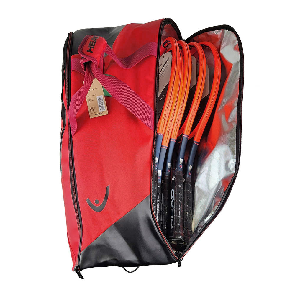 Head Tour Team Supercombi 9-Pack Tennis Racquet Bag - Red/Black | Durable Multi-Racket Storage for Tennis Players | Perfect for Tournaments, Practice & Court Travel