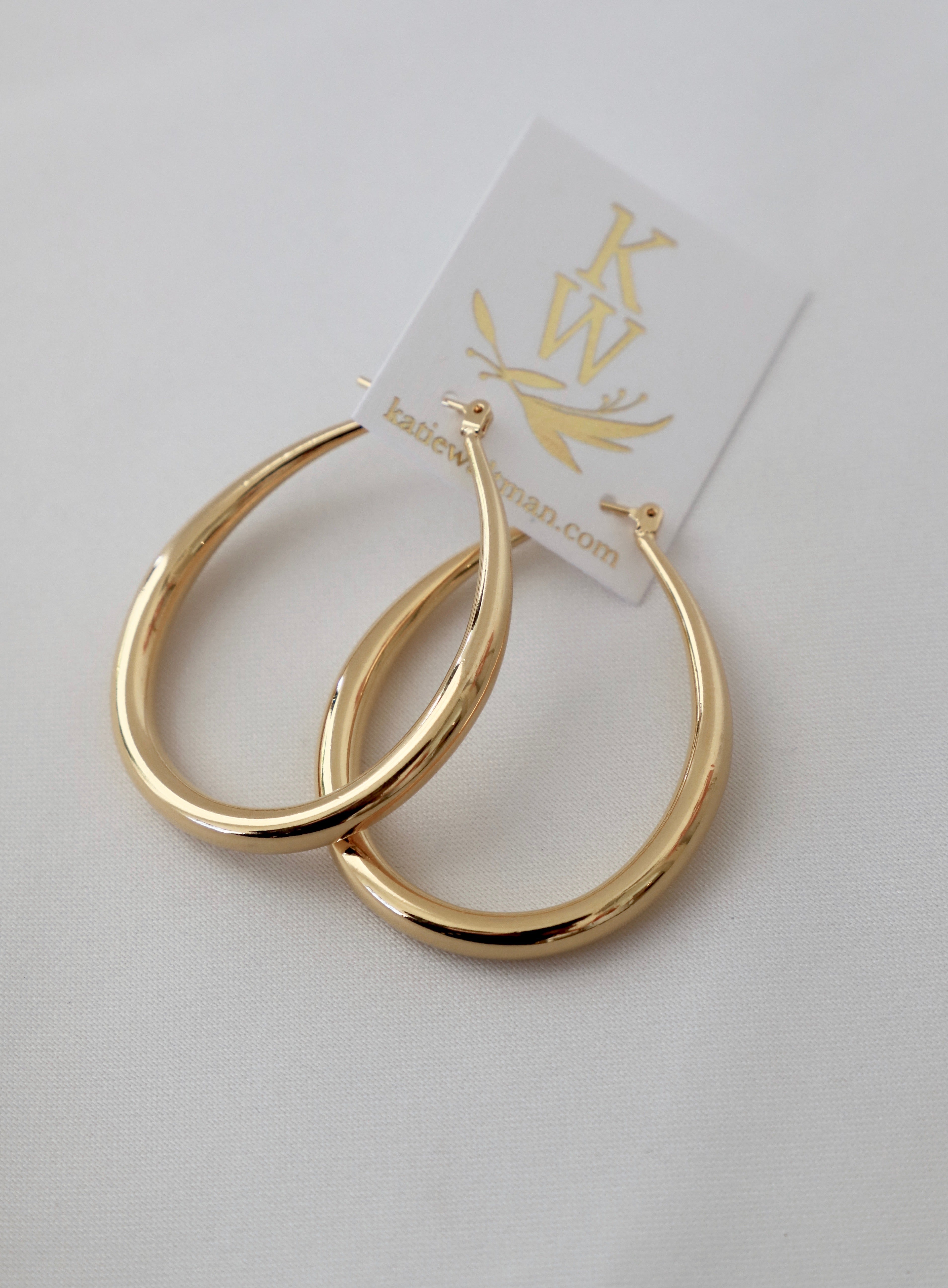 Large Teardrop Hoop Earrings for Women - Trendy Gold & Silver Dangle Earrings for Party, Wedding & Everyday Wear