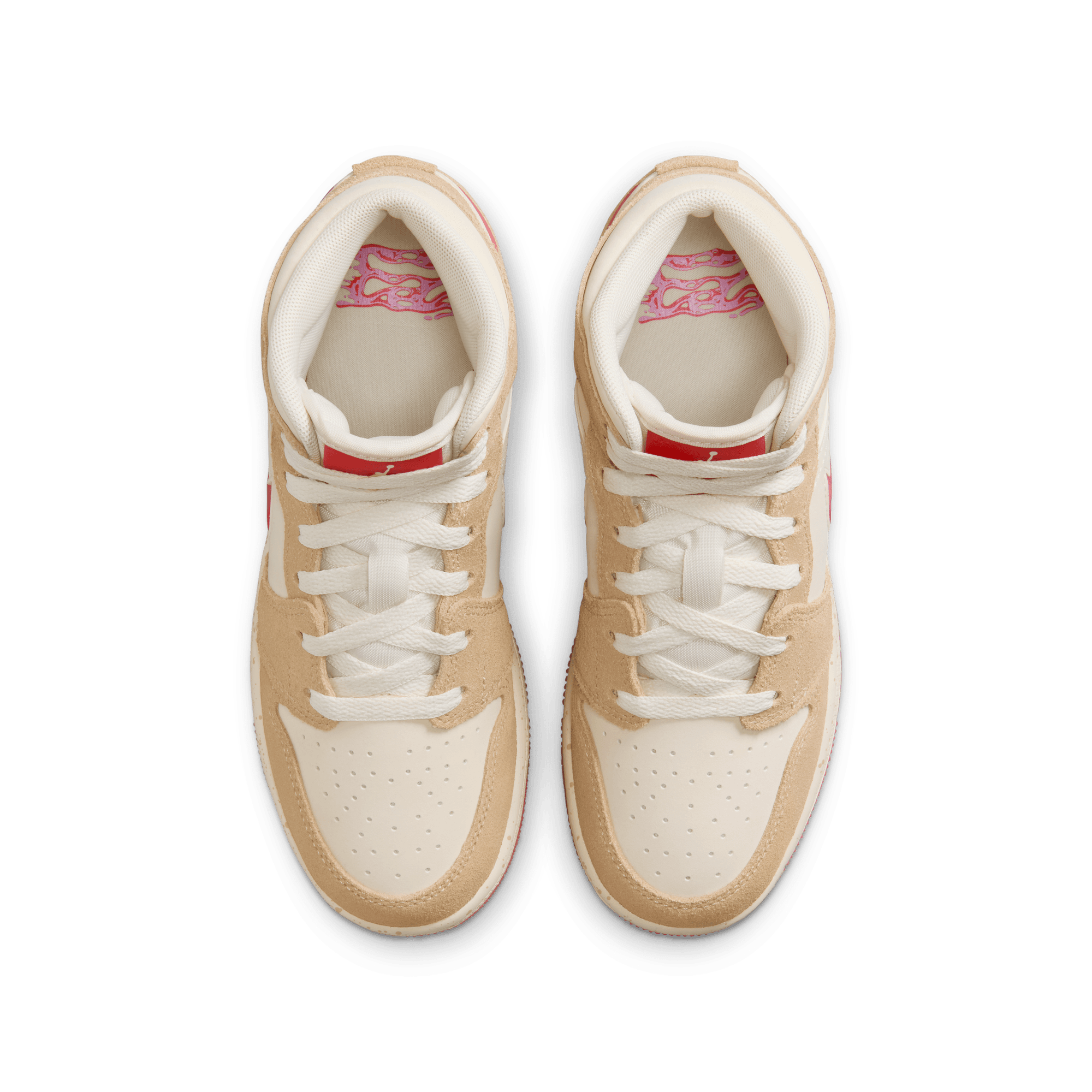 AIR JORDAN 1 MID SE (GS) PEANUT BUTTER & JELLY - Retro Basketball Shoes for Women & Girls - Perfect for Streetwear, Sneaker Collection & Casual Outfits
