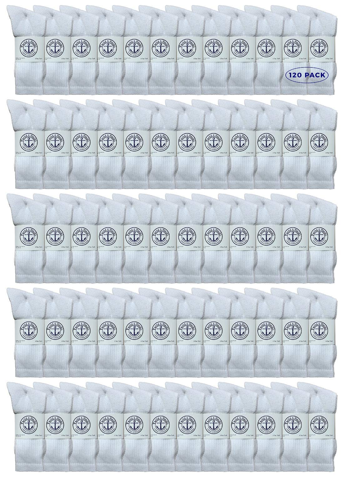 120 Pairs Women's Cotton Crew Socks - Bulk Wholesale Athletic Sports Socks for Running, Yoga & Workouts - Size 9-11 - Perfect for Gym, Travel & Everyday Wear