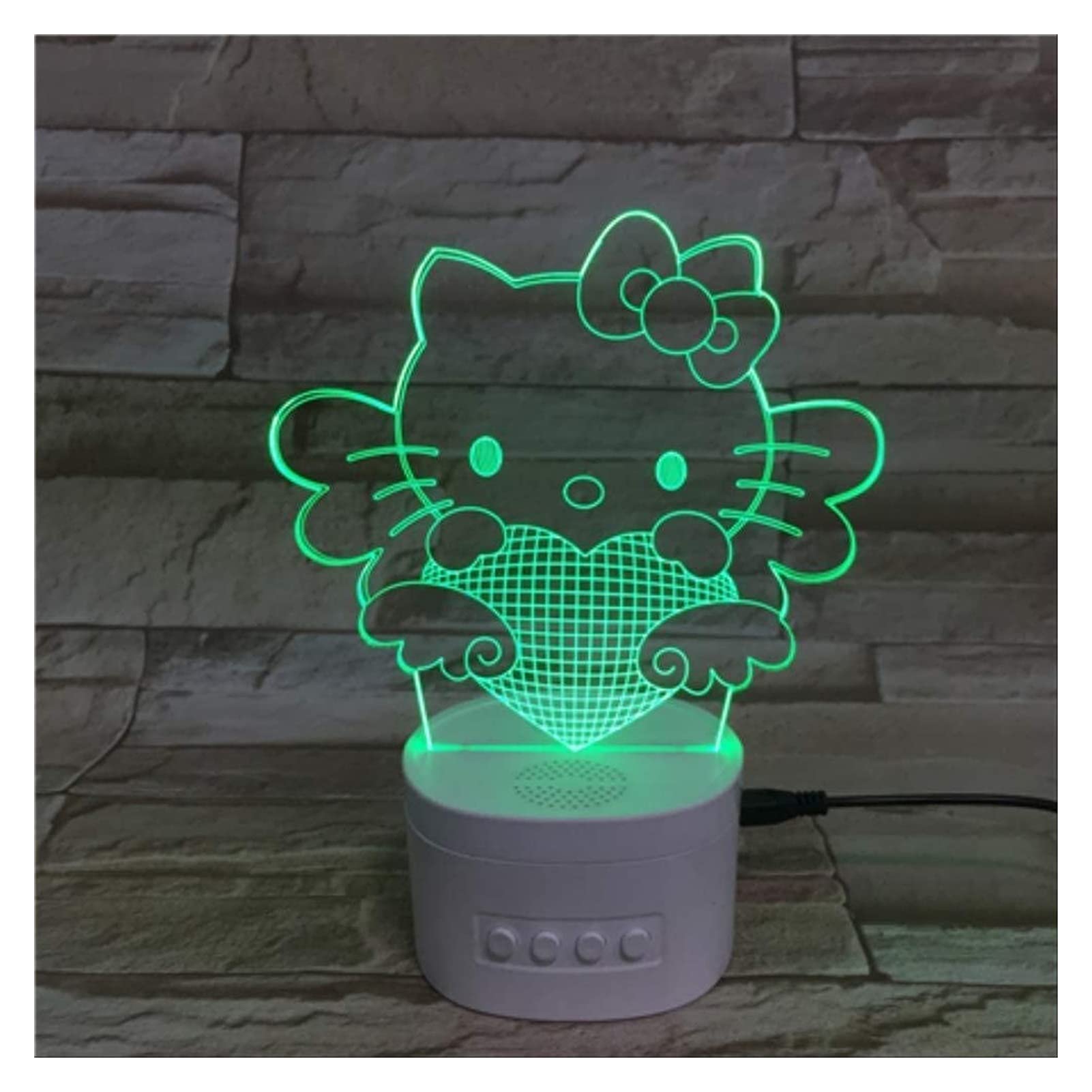 3D LED Illusion Lamp - Hello Kitty Night Light with 7 Color Changing Modes, USB Powered Kids Room Decor, Perfect Gift for Girls Birthday & Christmas | Bedroom, Nursery, Party Decoration Light
