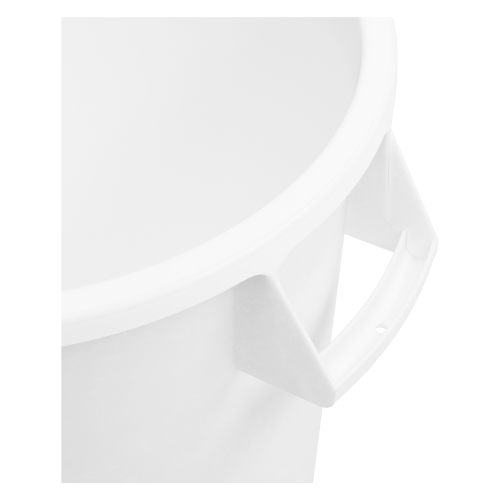 Carlisle 84104402 Bronco Round Waste Bin & Food Container - 44 Gallon White Plastic Trash Can for Kitchen, Restaurant & Commercial Use - Heavy Duty & Durable for Indoor & Outdoor Waste Disposal