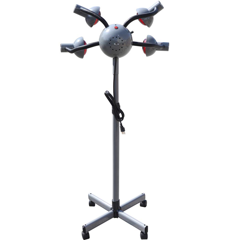 5-Head Red Light Therapy Hair Dryer Stand with Rolling Base - Professional Salon Heat Lamp for Hair Drying, Perming & Styling | Perfect for Hair Salons, Home Use & Professional Stylists