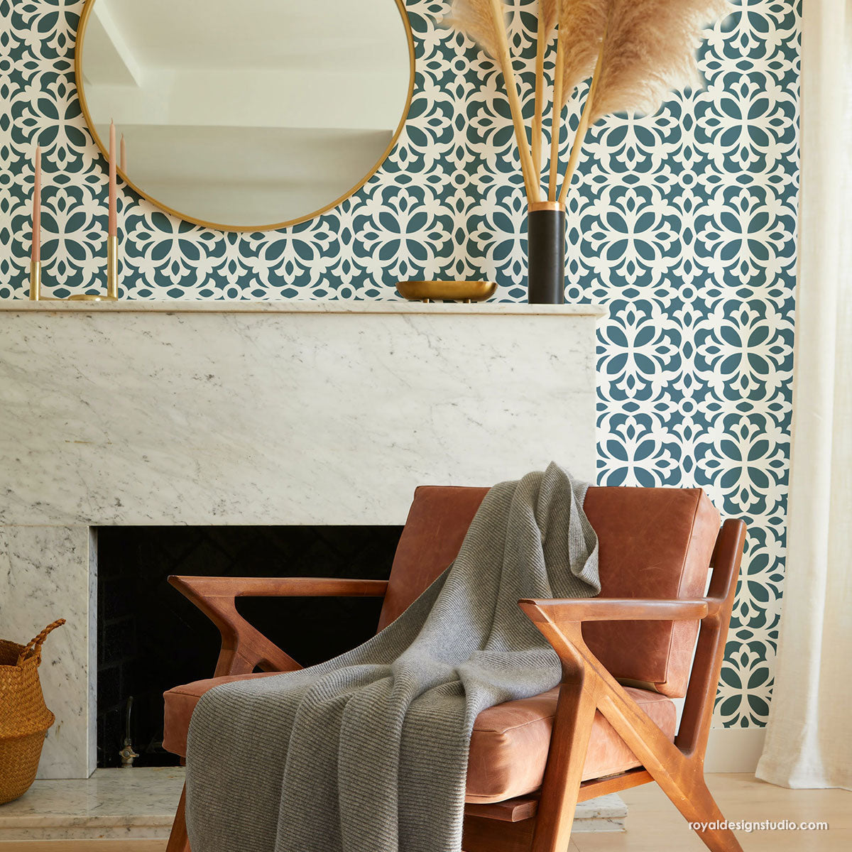 Alicante Allover Tile Stencil - DIY Home Decor Stencils for Wall, Floor & Furniture Painting - Perfect for Bathroom, Kitchen Backsplash & Craft Projects