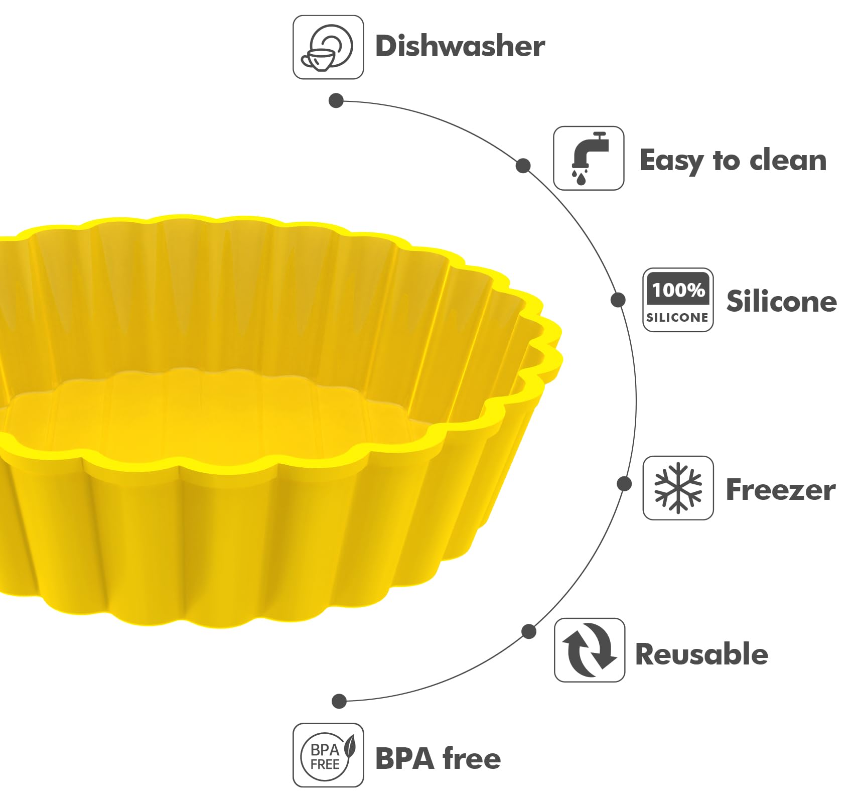 Webake 4 Inch Silicone Mini Tart Pan - Non-Stick Mini Quiche Molds, Small Pie Baking Pan for Tarts, Cupcakes & Desserts (Pack of 8) - Perfect for Home Baking, Party Treats & Holiday Cooking