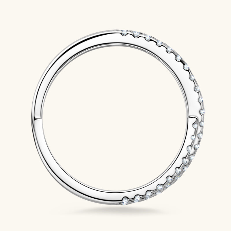 Exquisite Deep Love Premium Moissanite Pavé Wedding Band - Elegant Engagement Ring for Women, Durable 925 Sterling Silver Jewelry - Perfect for Proposals, Anniversaries & Romantic Occasions