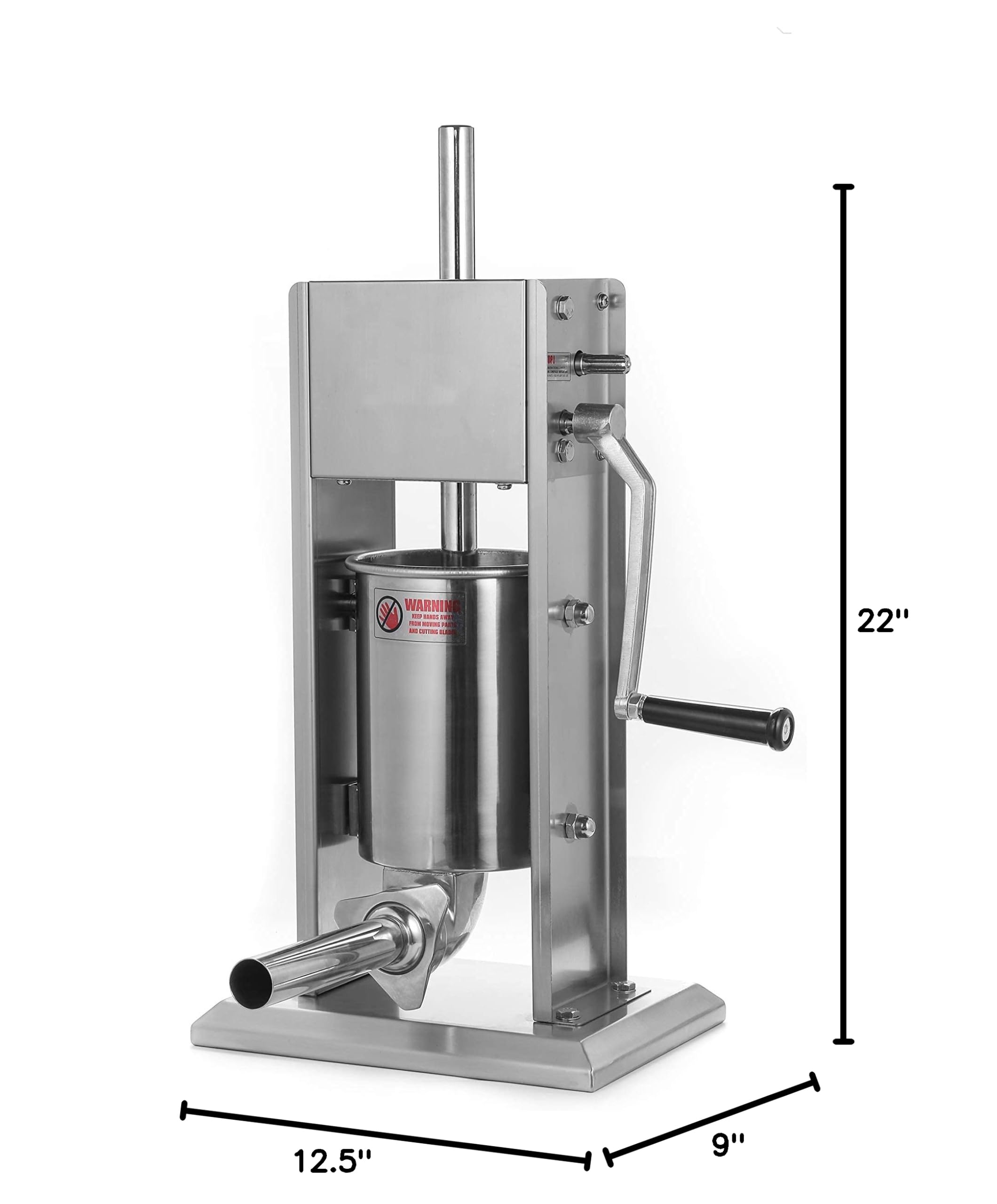 Premium Stainless Steel Vertical Sausage Stuffer - 7Lb/3L Capacity, Dual Speed Motor, Easy to Clean - Perfect for Home Kitchen, Butcher Shop & Sausage Making Business