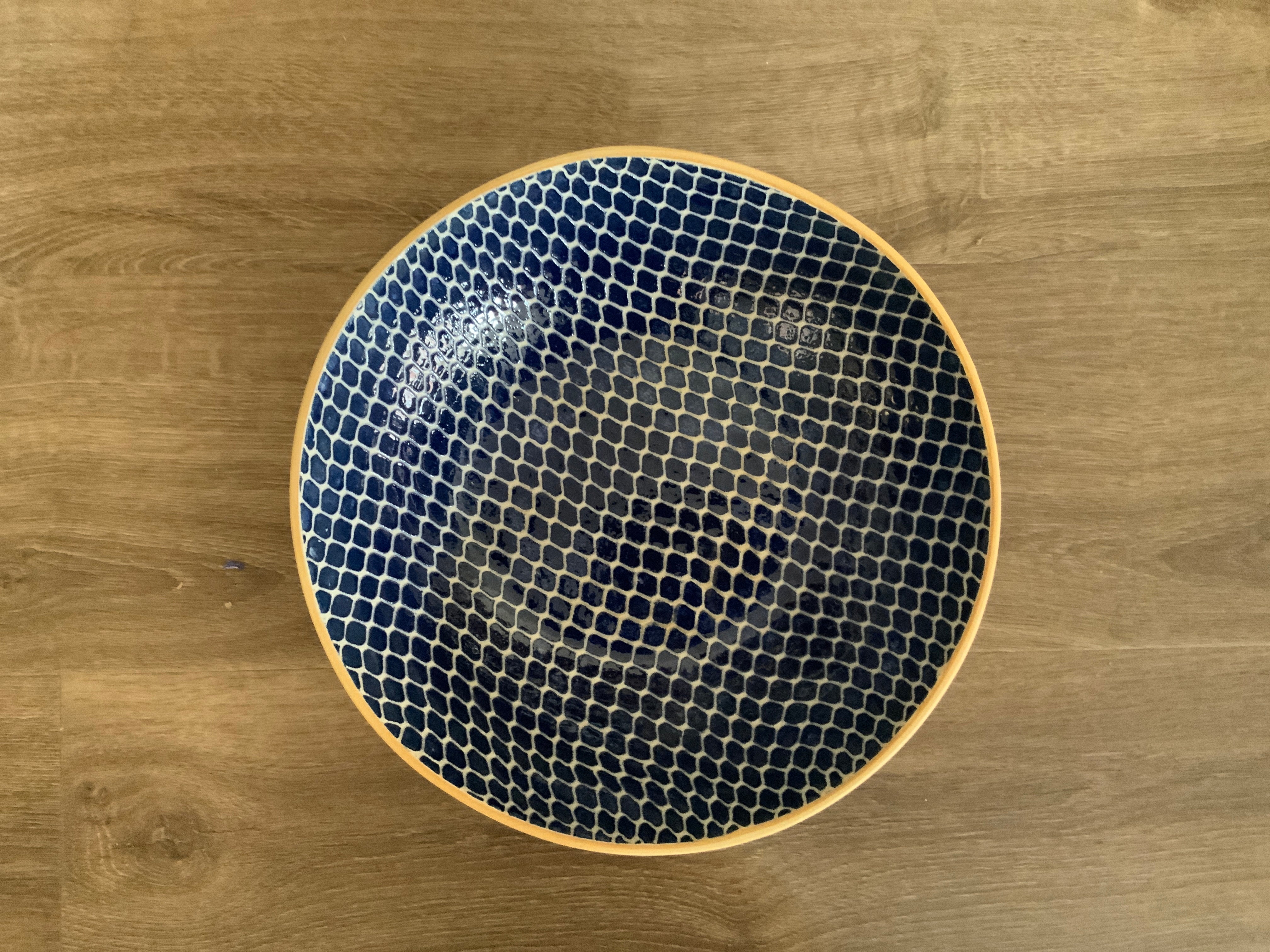 Premium Cobalt Blue Ceramic Serving Bowl - Medium Size for Salads, Pasta, and Entertaining - Elegant Dinnerware for Home and Parties