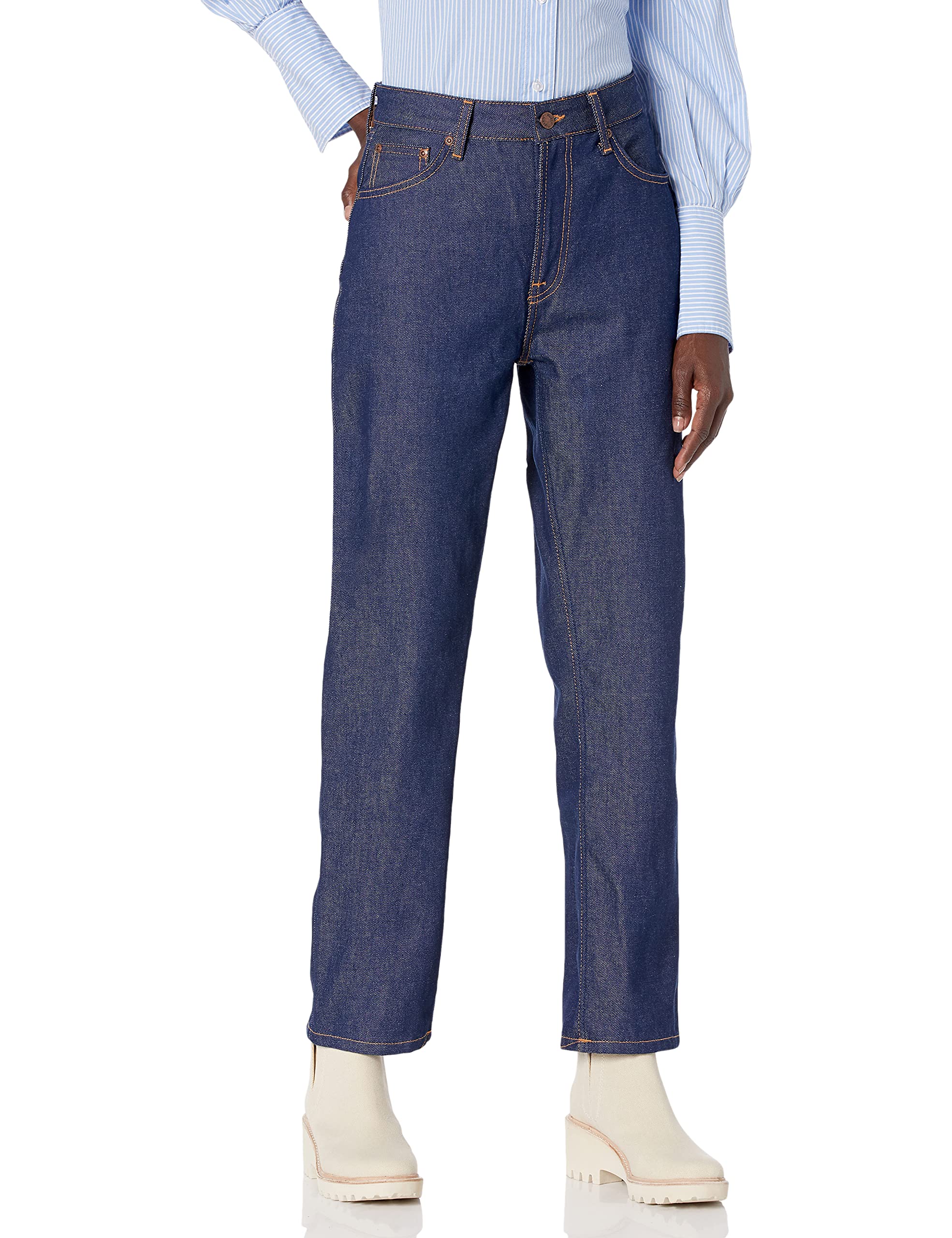 Nudie Jeans Women's Lofty Lo Dry Blues - High Waist Slim Fit Stretch Denim Jeans for Women | Perfect for Casual Wear, Office & Night Out