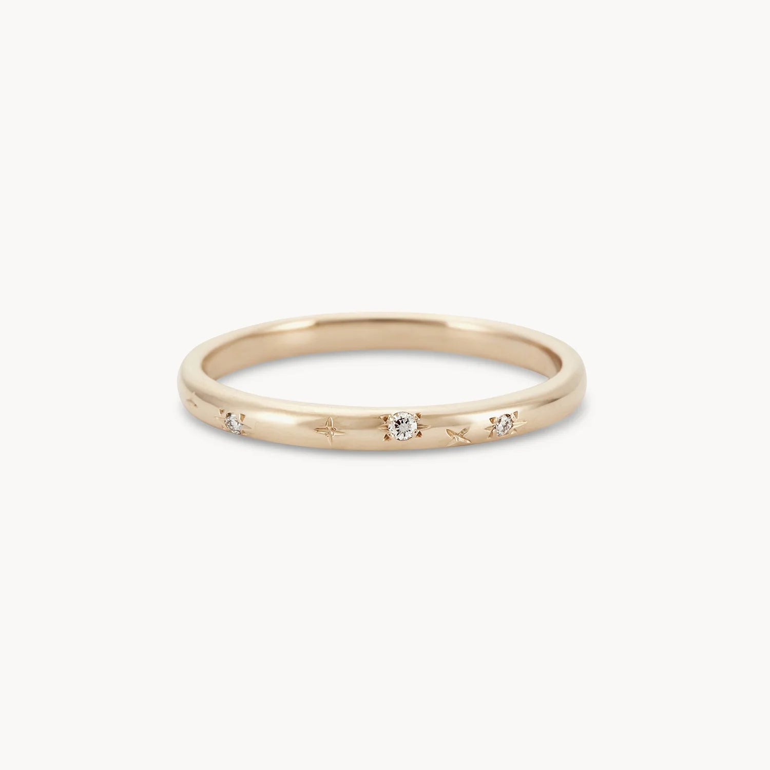14K Yellow Gold Starlight Ring with White Diamonds - Elegant Jewelry for Weddings, Anniversaries & Special Occasions