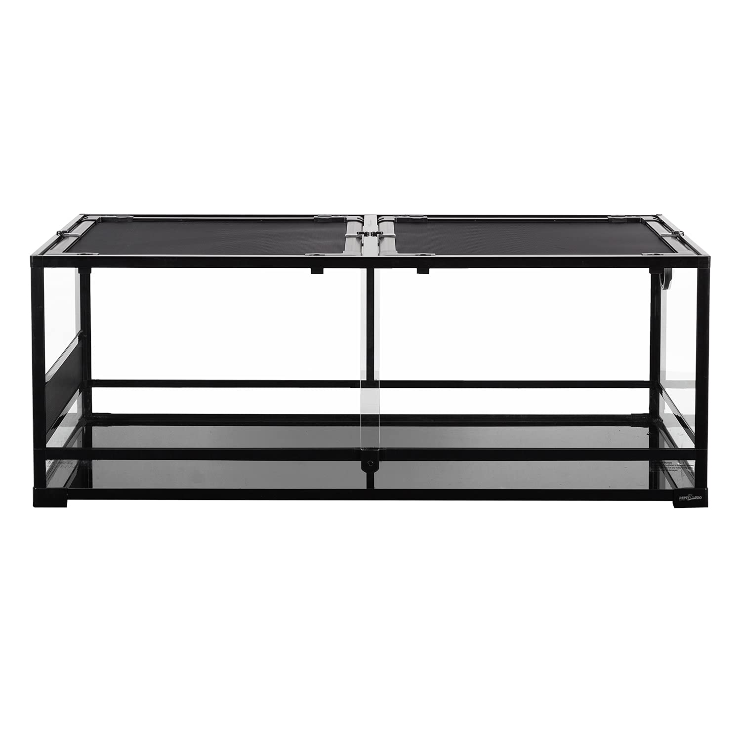 REPTI ZOO 85 Gallon Glass Reptile Terrarium 48x24x18 Inches - Large Detachable Enclosure with Double Hinge Doors & Screen Ventilation - Ideal for Lizards, Snakes, Geckos & Other Reptiles - Perfect for Home, Office or Classroom Habitat Setup