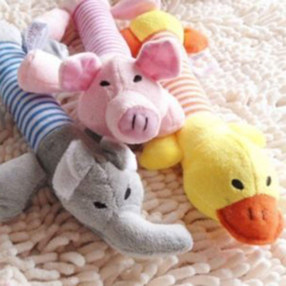 Bluelanss Squeaky Dog Chew Toy - Crinkle Plush Stuffed Animal for Small & Medium Dogs, Puppy Teething & Interactive Play - Blue Elephant Design for Indoor & Outdoor Fun