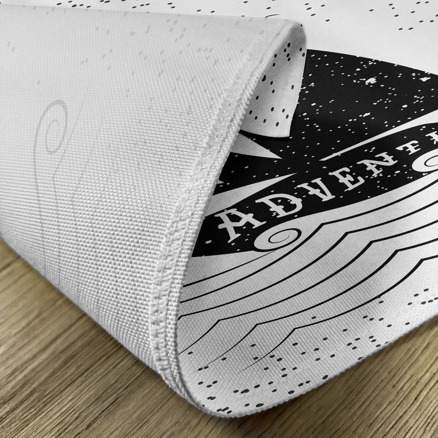 Ambesonne Adventure Place Mats Set of 4 - Nautical Boat Journey Themed Washable Fabric Table Mats for Dining Room & Kitchen Decor in Black & White | Perfect for Beach House, Coastal Theme Parties & Everyday Dining