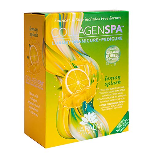 Luxury Collagen Bubble Crystals Manicure Pedicure Set - Lemon Splash for Spa & Home Care