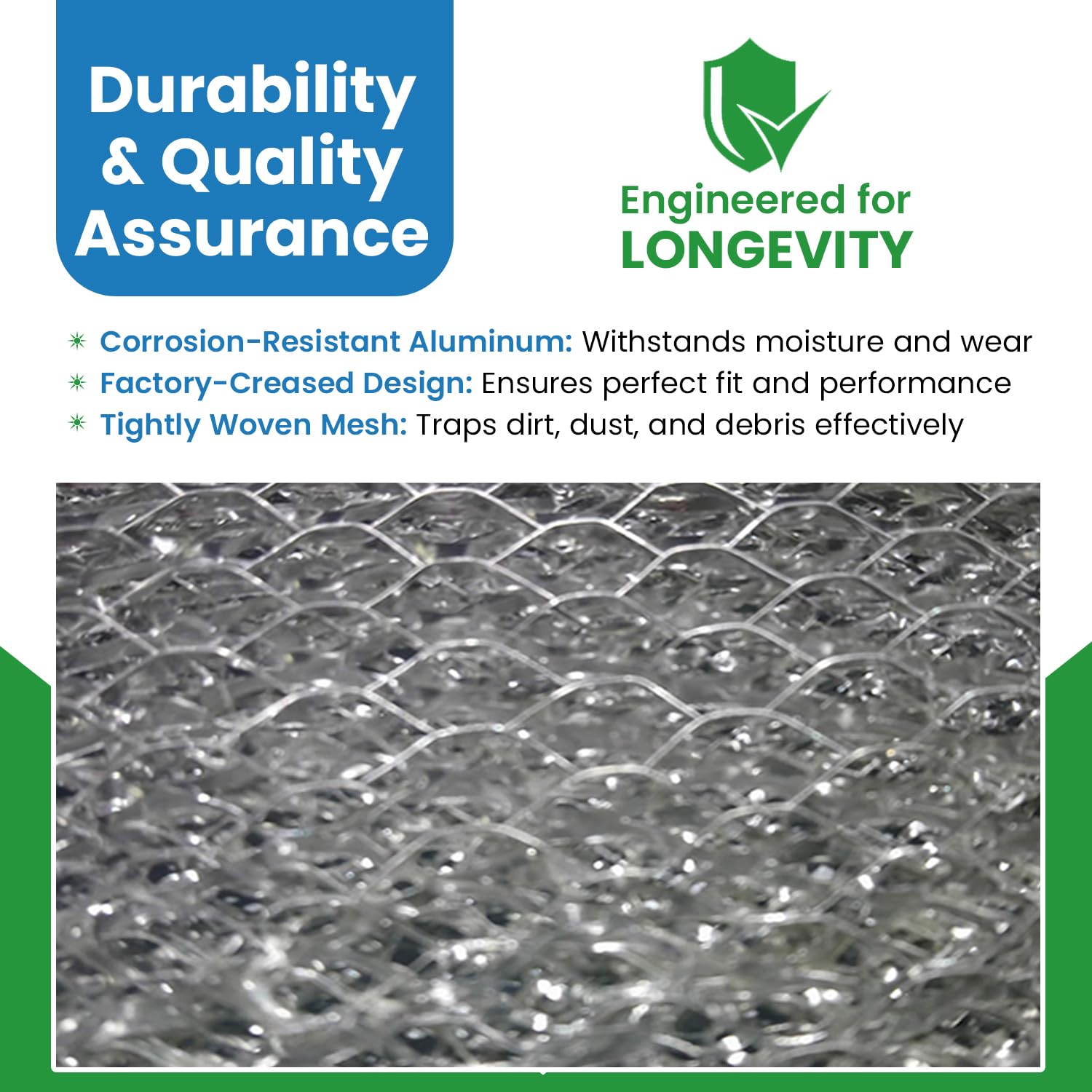 Washable Aluminum Air Filter 20x30x1.875 - Reusable HVAC Furnace AC Filter for Home, Office & Commercial Use - Improves Indoor Air Quality