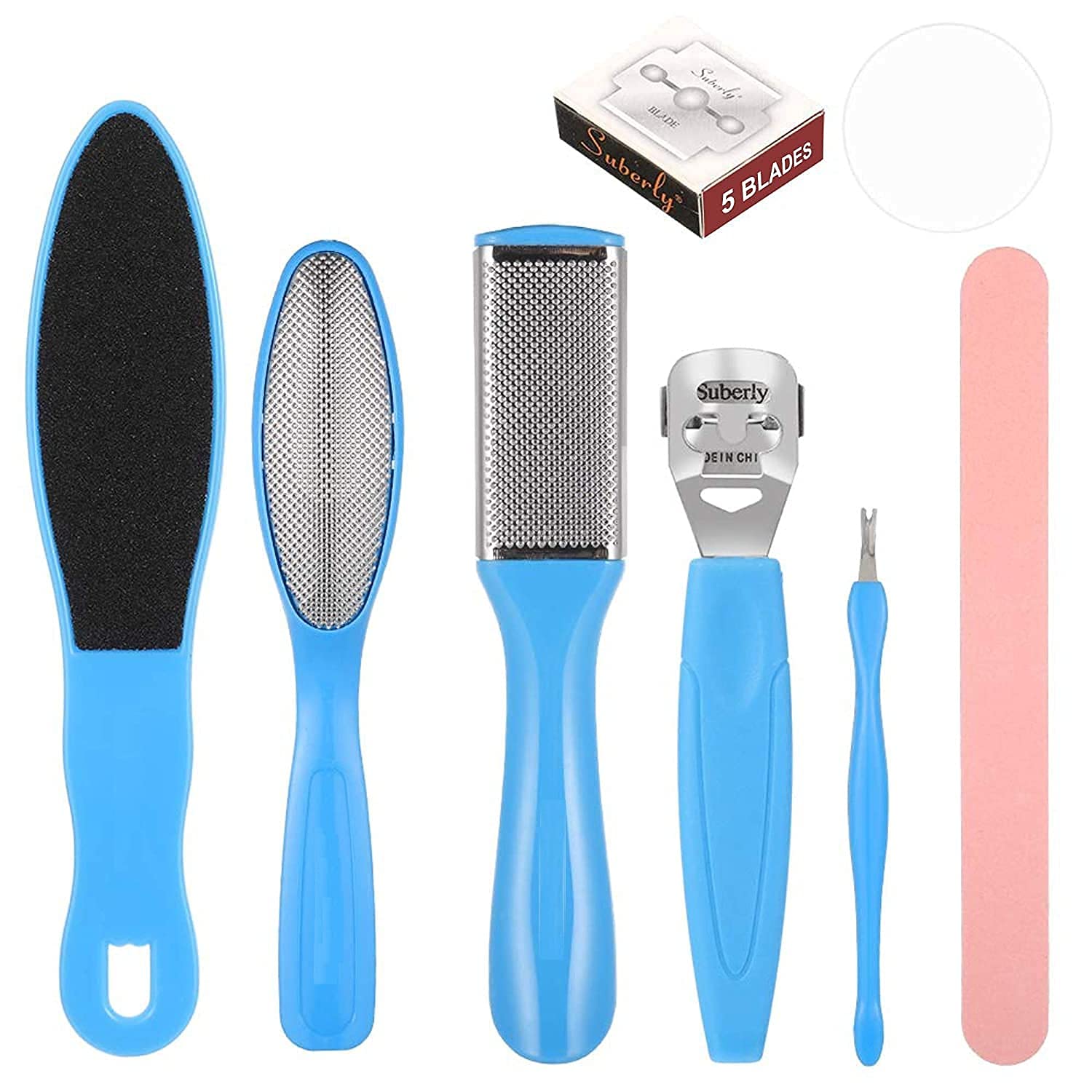 INENCE 8-in-1 Professional Pedicure Kit for Feet Care - Callus Remover, Foot Scrubber, Nail File & More - Perfect for At-Home Spa, Dead Skin Removal & Nail Maintenance
