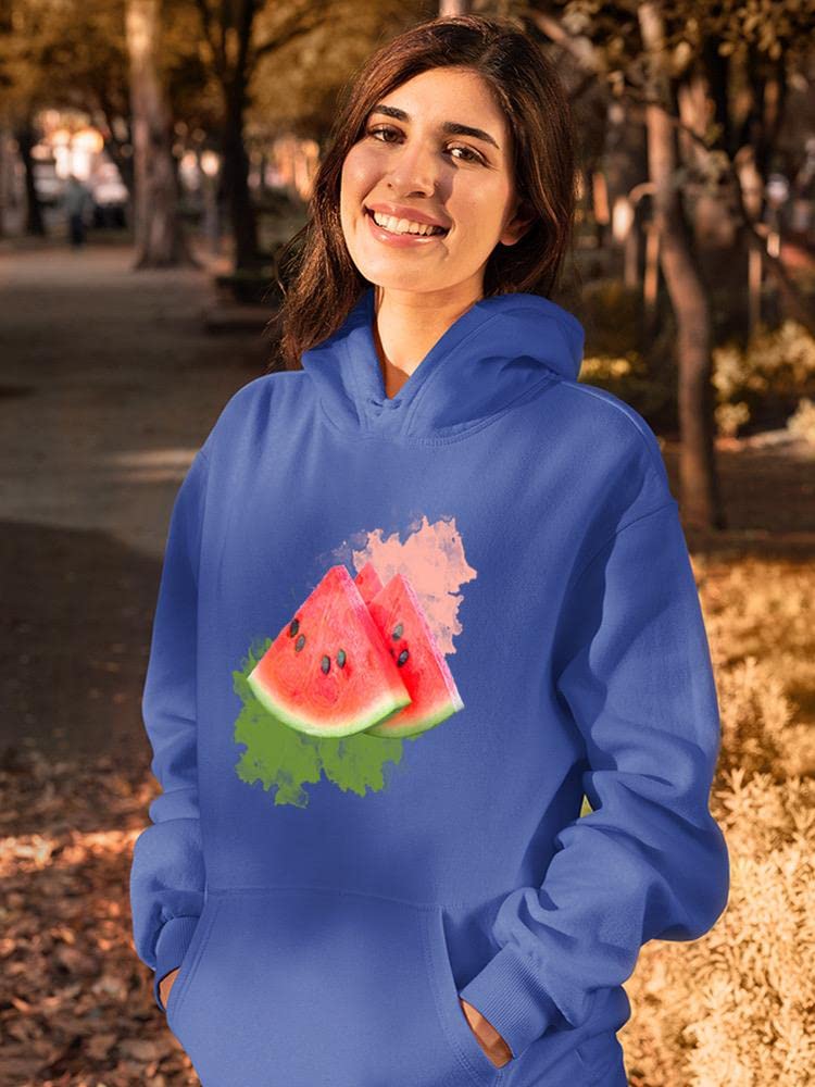 Smartprints Watermelon Fruit Hoodie for Women - Cute & Comfortable Pullover Sweatshirt - Perfect for Casual Wear, Lounge, and Summer Outfits