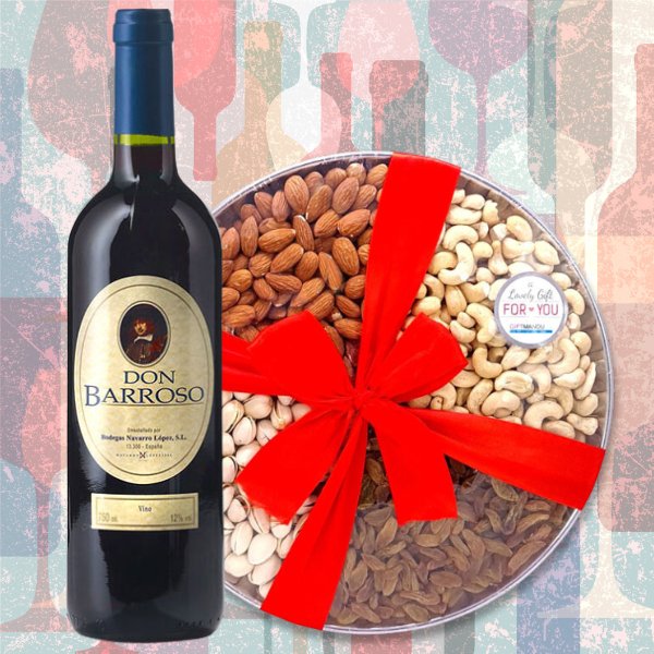 Premium Wine & Nuts Gift Set - Gourmet Pairing for Wine Lovers | Perfect for Dinner Parties, Holiday Gifts & Corporate Events