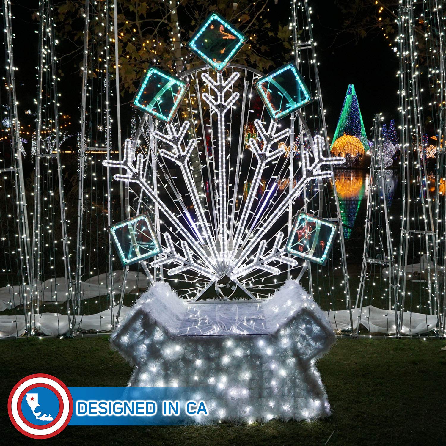 Russell Decor 30ft LED Rope Lights - Cool White for Christmas, Outdoor Trees & Patio Decor