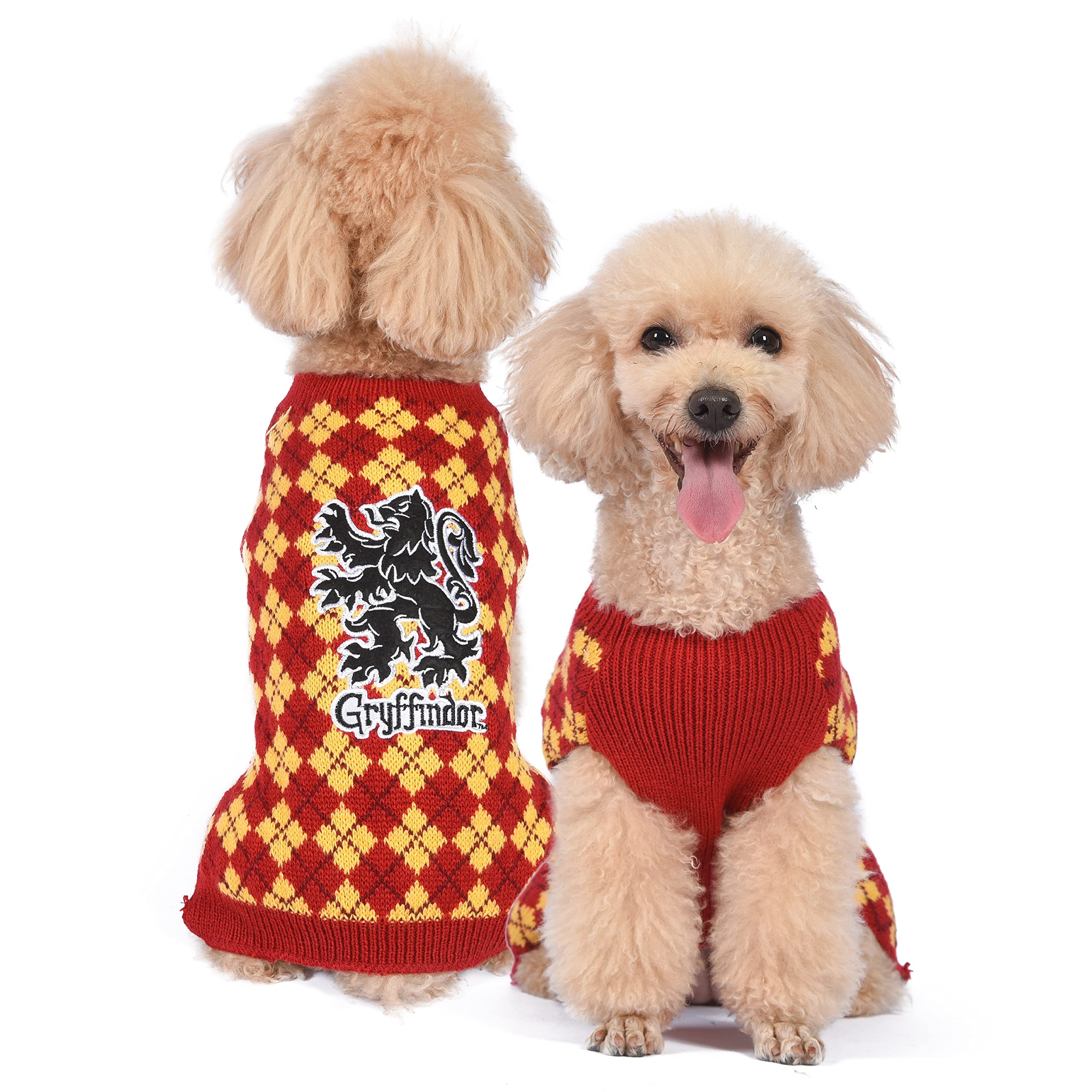Harry Potter Gryffindor Pet Sweater for Dogs - Medium Size | Hogwarts House Themed Dog Costume & Apparel | Perfect for Halloween, Cosplay, and Harry Potter Themed Parties