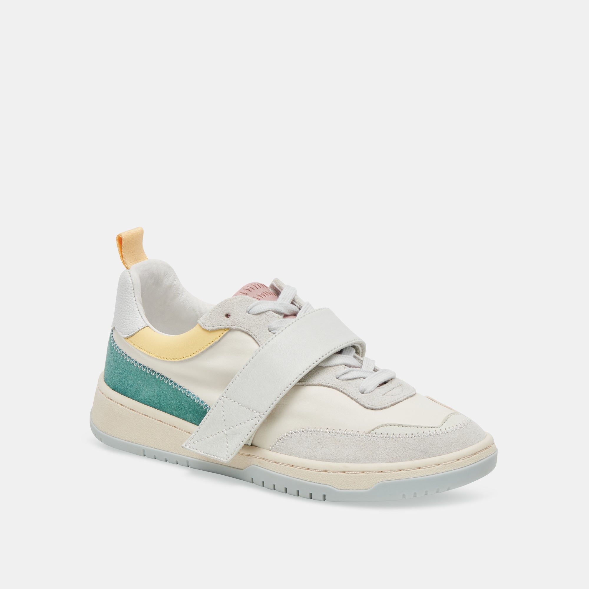 ALVAH Pastel Multi-Color Leather Sneakers for Women - Comfortable Casual Walking Shoes for Everyday Wear, Gym, and Travel