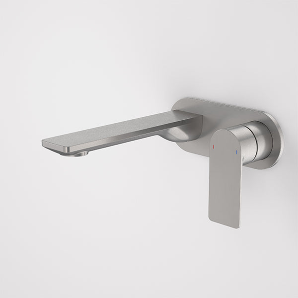 Caroma Urbane II 180mm Lead-Free Wall Mounted Basin/Bath Mixer Tap - Round Gunmetal Finish for Modern Bathroom & Spa Decor