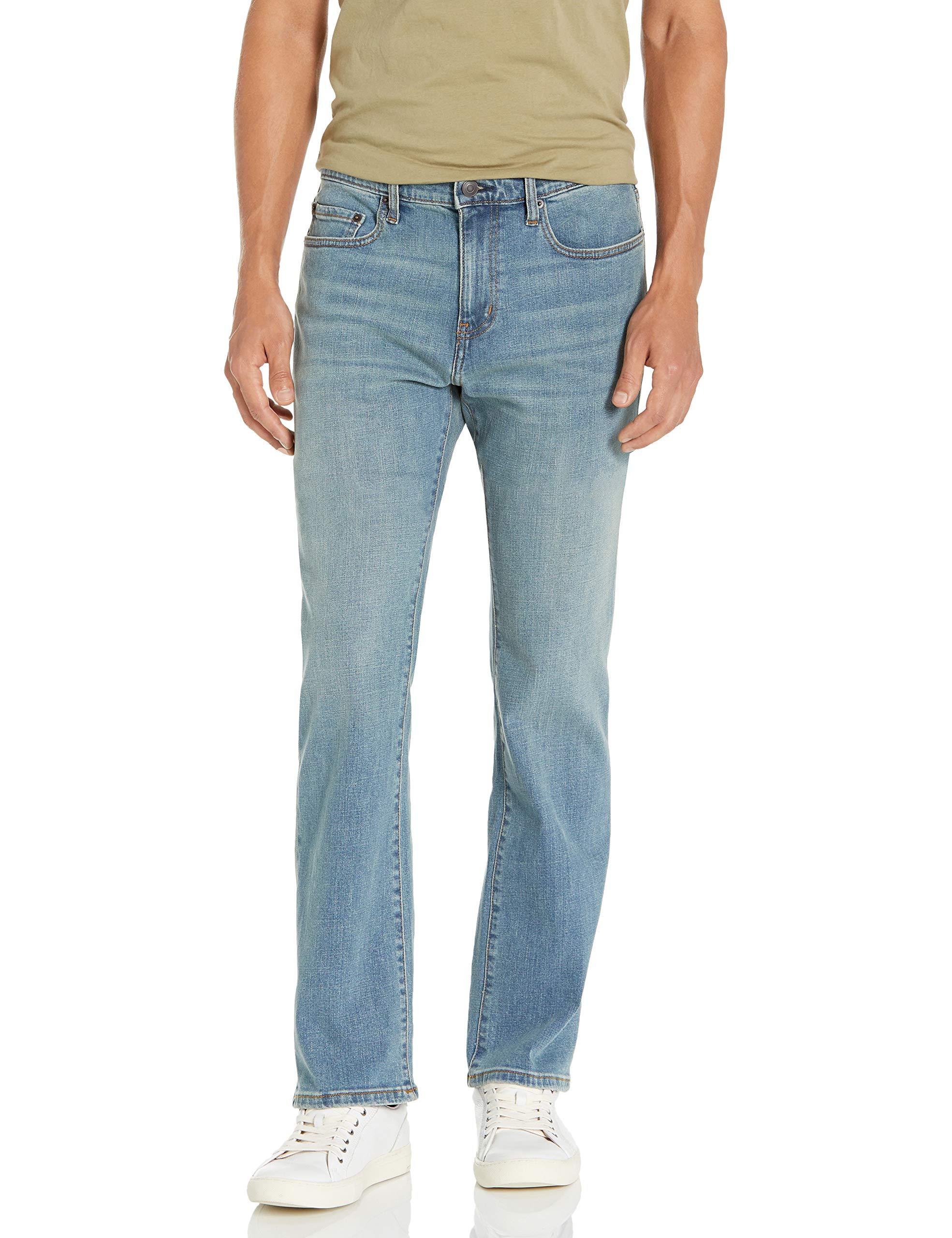 Amazon Essentials Men's Straight-Fit Stretch Bootcut Jeans - Comfortable Denim Pants for Casual Wear & Everyday Use