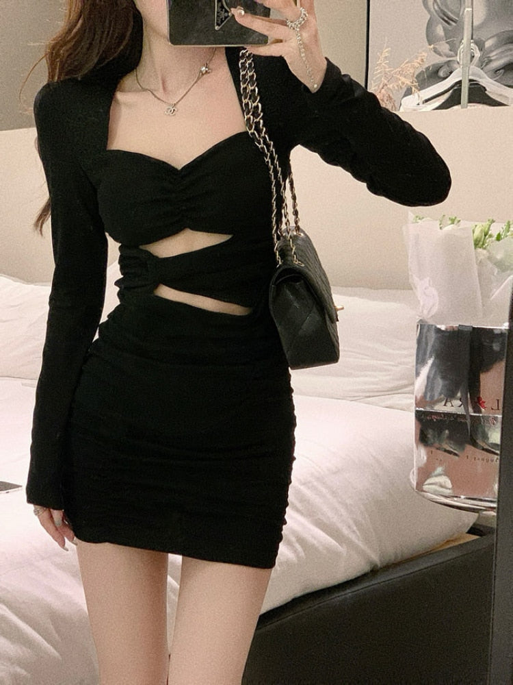 Sexy Black Bodycon Dress for Women - Slim Fit Club Party Dress for Night Out, Date Night & Special Occasions