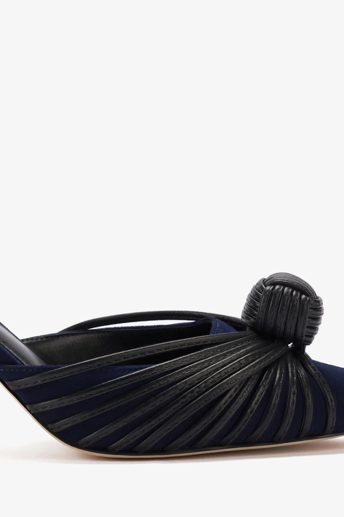 Valerie Mini Pump Shoes in Navy Suede & Black Leather - Elegant Women's Heels for Work, Party & Special Occasions