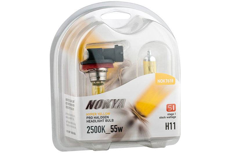 Nokya Hyper Yellow H11 Light Bulbs 55W 2500K - Premium Fog Lights for Cars & Trucks - Ideal for Night Driving and Low Visibility Conditions