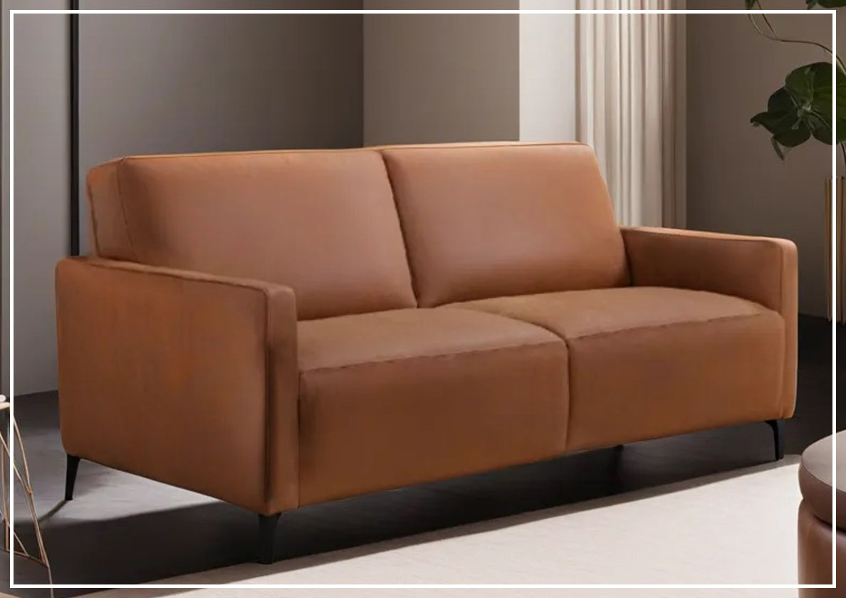 Kathy Ireland Wigan Luxury Gray Italian Leather Queen Sleeper Sofa Bed - Convertible Sleeper Sofa for Living Room, Guest Room & Small Spaces
