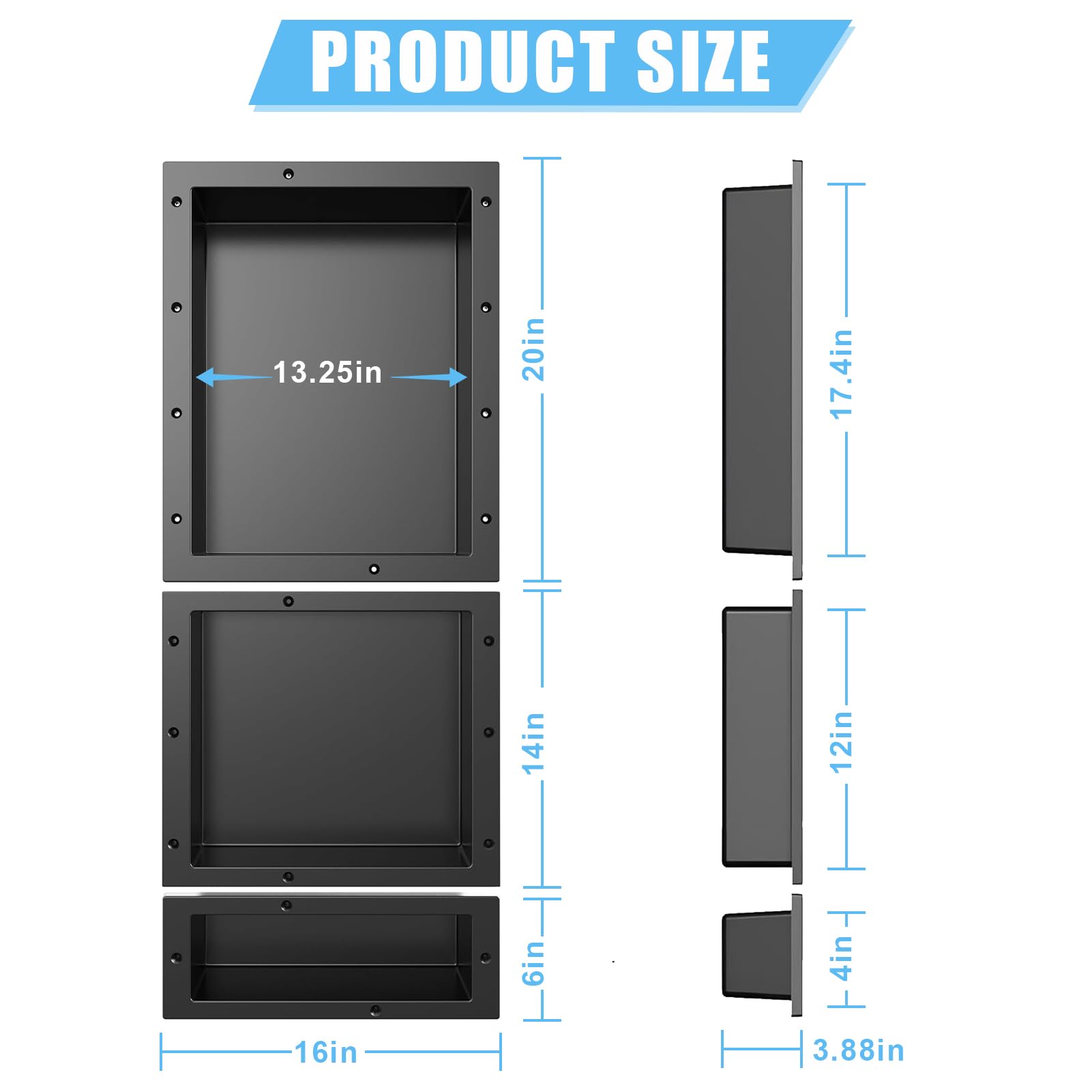 304 Stainless Steel & SCM Shower Niche - 40