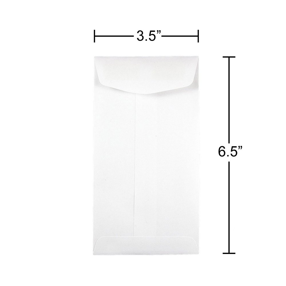 JAM PAPER #7 Coin Business Envelopes 3.5 x 6.5 Inches - White Bulk Pack of 1000 - Perfect for Cash, Coins, Tickets & Small Business Mailing