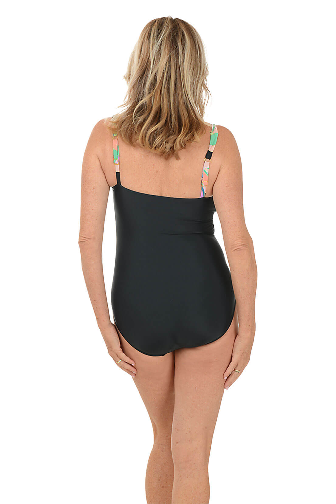 Glowing Lotus Wrap Front Swimsuit - Women's Sexy One Piece Bathing Suit for Beach & Pool | Tummy Control Swimwear with Adjustable Straps | Perfect for Vacation, Summer Swim, and Tropical Getaways