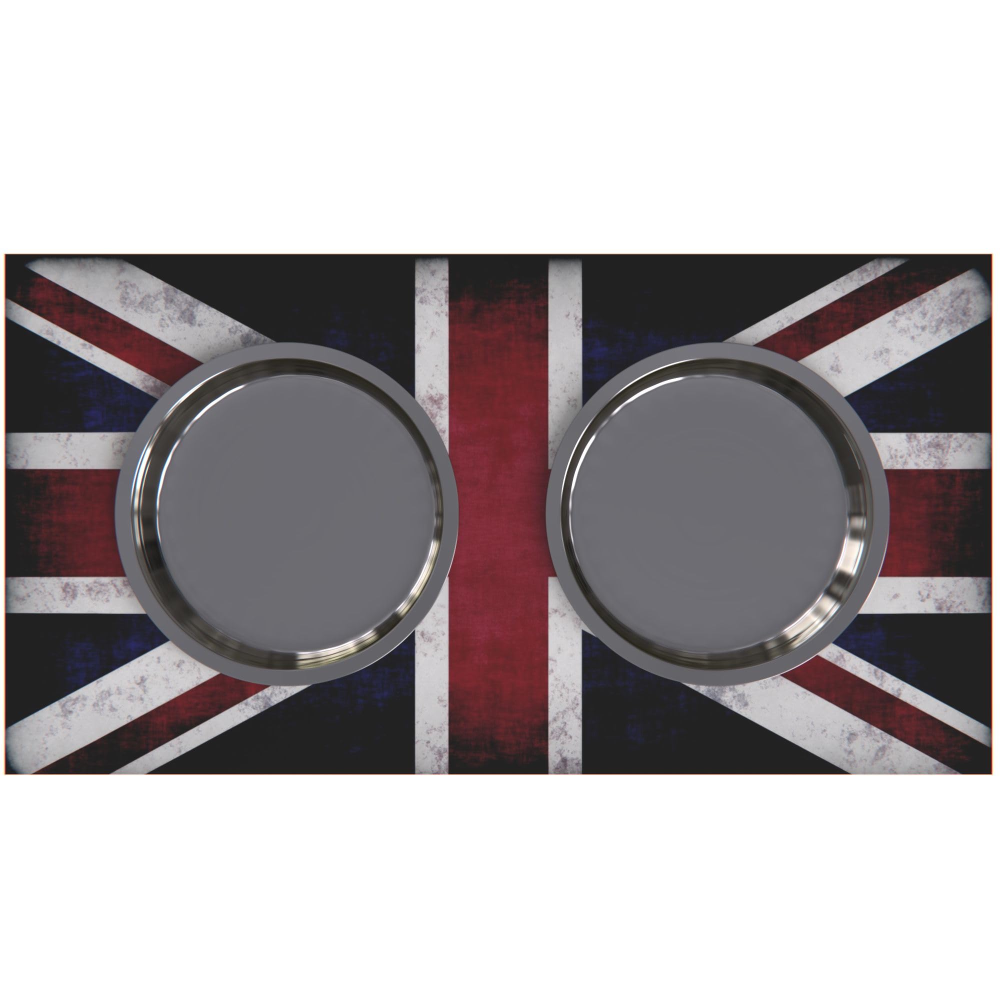Personalized Elevated Dog Bowl Stand for Large, Medium, Small & X-Small Dogs - Stainless Steel Pet Food & Water Bowls with Internal Storage - Raised Feeder for Better Digestion (Small, Flag Design) - Perfect for Kitchen, Living Room or Outdoor Use