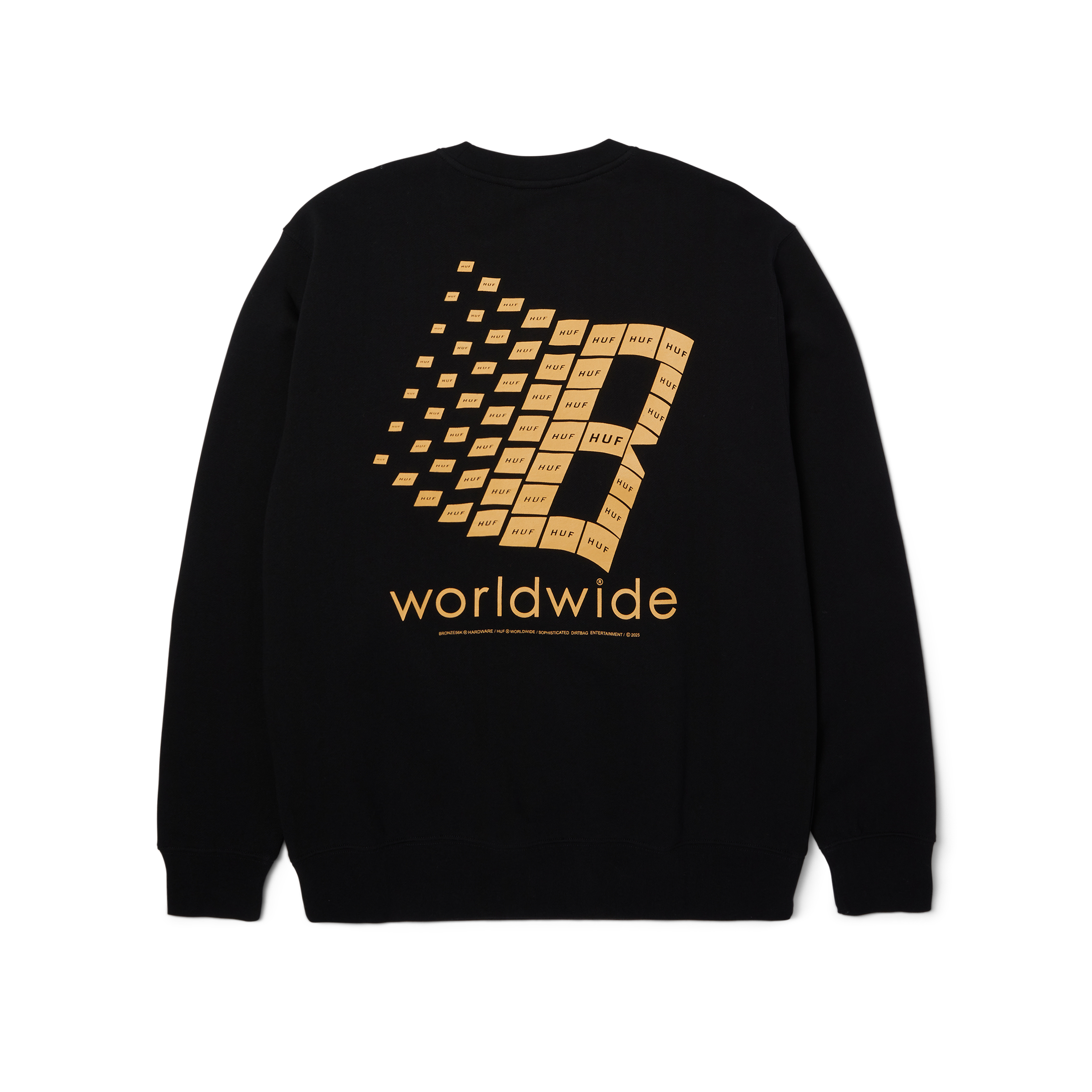 HUF x Bronze 56k Black Crewneck Sweatshirt | Streetwear Fashion | Casual Wear for Men & Women | Perfect for Urban Style & Skateboarding