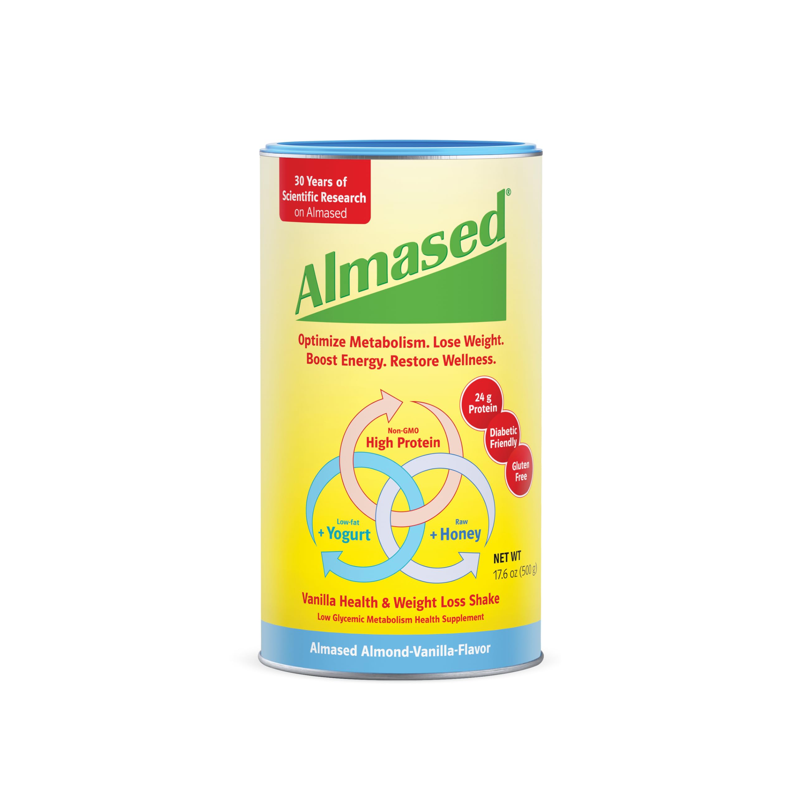 Almased Vanilla Meal Replacement Shake - Low Glycemic High Plant Protein Powder for Weight Loss & Health Support - Vanilla Flavor - 17.6 oz (3 Pack) | Perfect for Busy Professionals, Post-Workout Recovery & Healthy Lifestyle